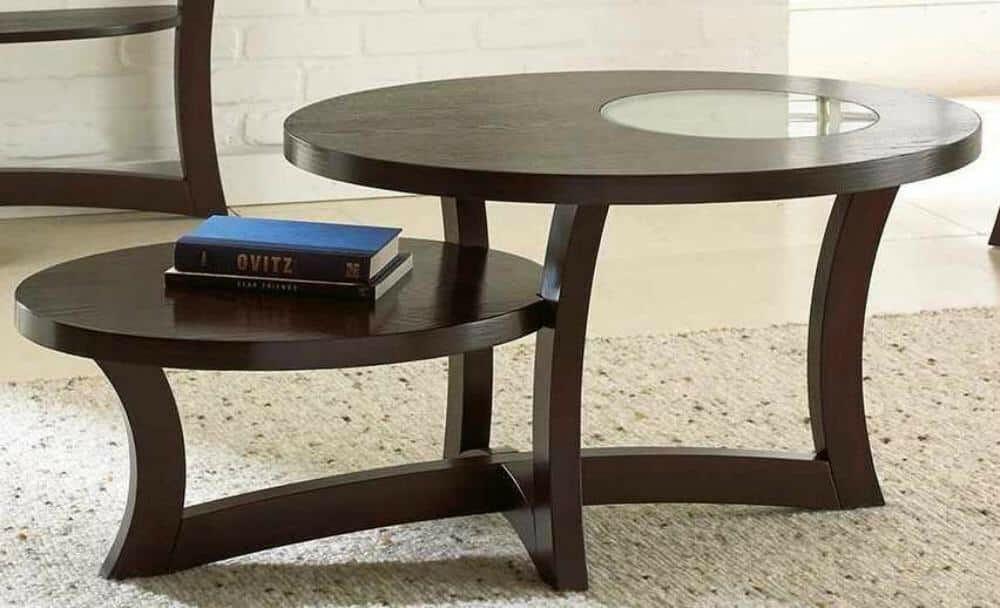 Alice Cocktail Table AE200C - Modern Round Coffee Table for Living Room, Bedroom & Office - Perfect for Small Spaces, Home Decor & Entertaining Guests