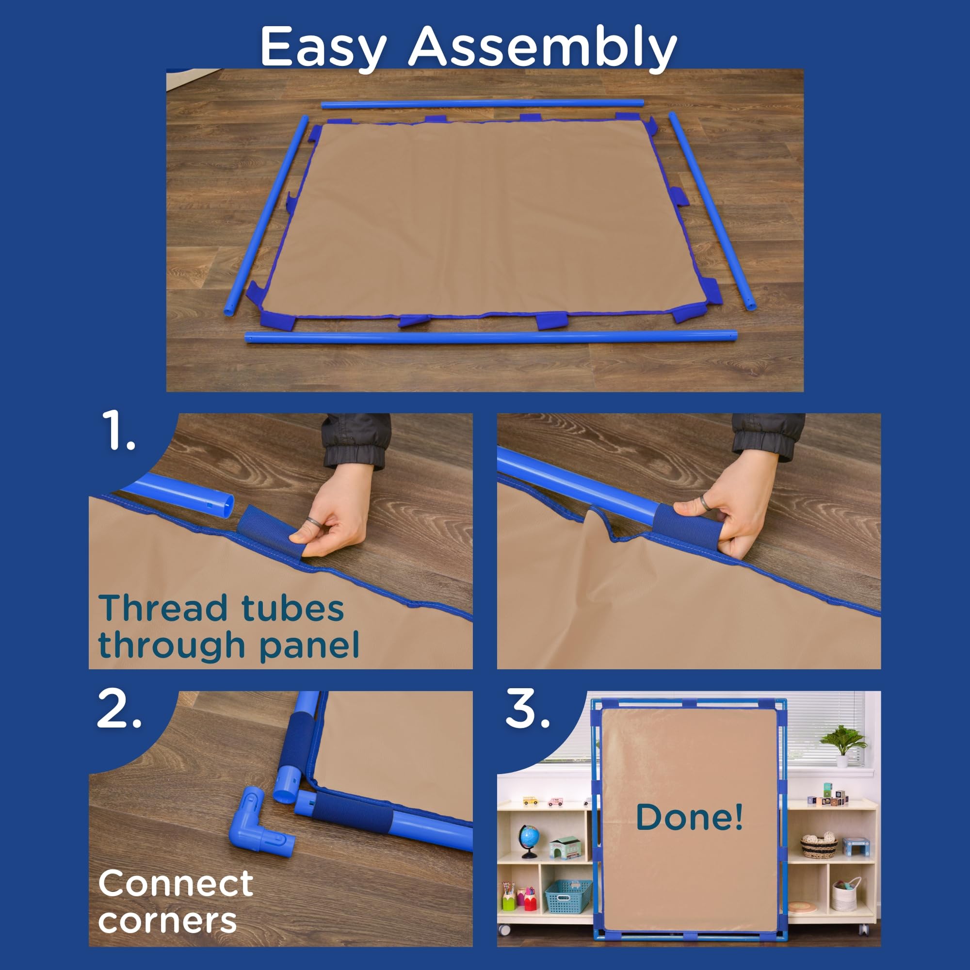 Children's Factory Big Screen PlayPanel - Kids Room Divider & Classroom Privacy Screen in Almond | Perfect for Daycare Centers, Preschools & Home Play Areas