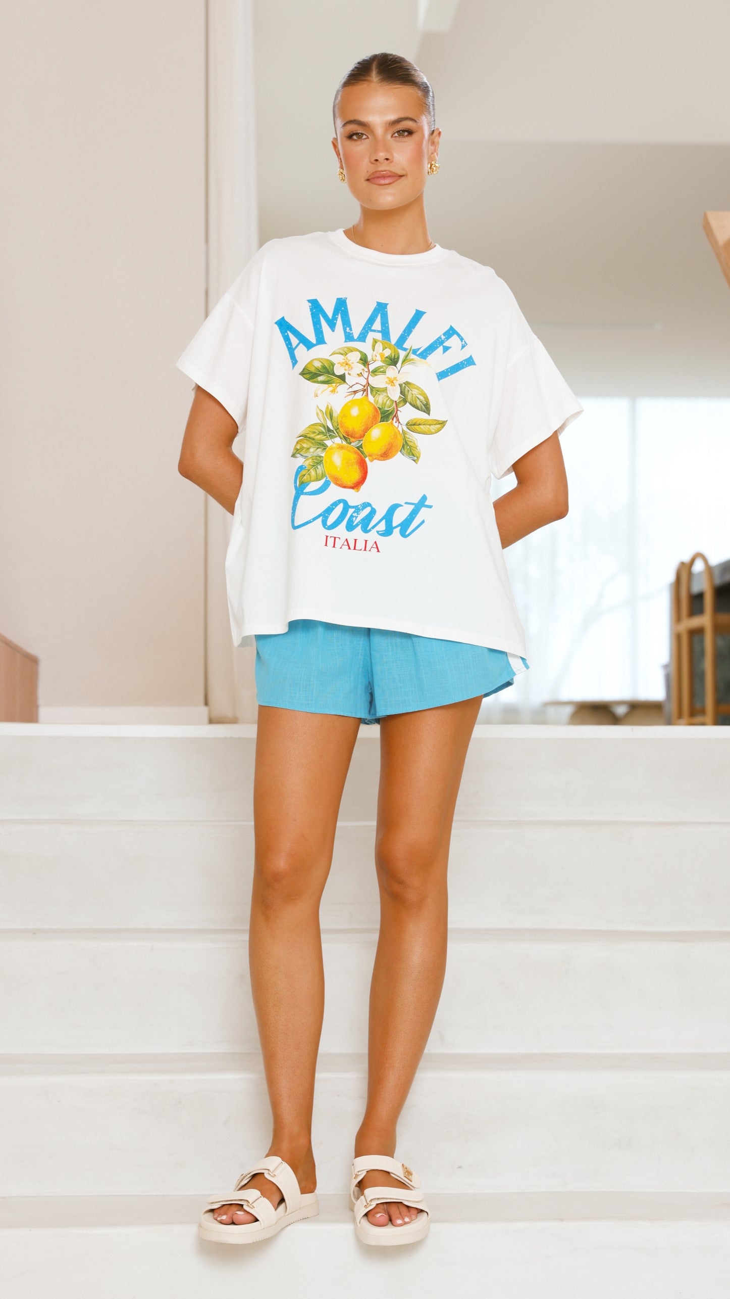 Stylish Amalfi Coast Shirt and Shorts Set for Men - Premium Blue Summer Outfit | Perfect for Beach Vacations, Casual Wear & Outdoor Adventures