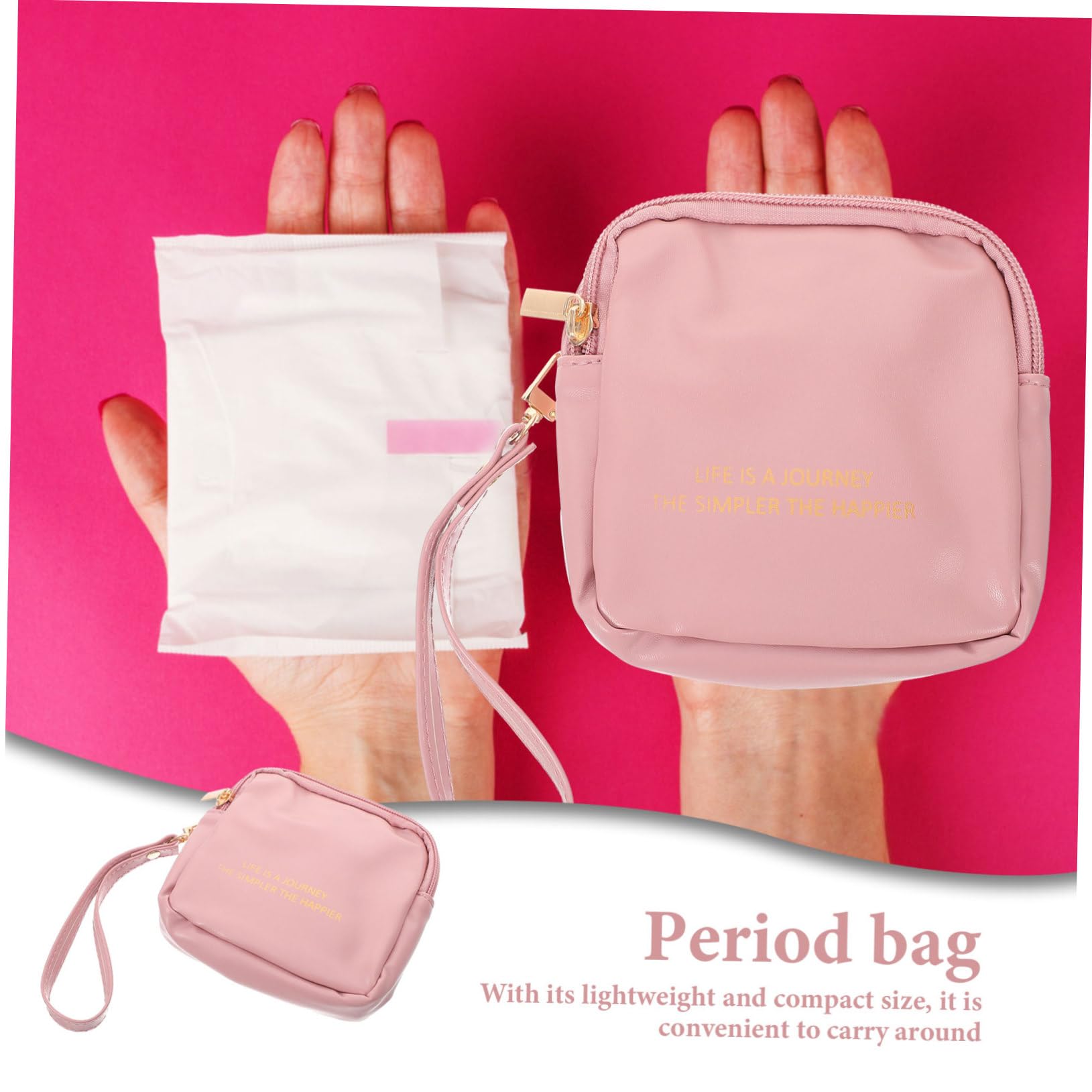 Women's Sanitary Pad Storage Bag - Waterproof Makeup Organizer Pouch, Travel Toiletry Bag & Menstrual Pad Holder for Purse, Gym, Office & On-the-Go Use