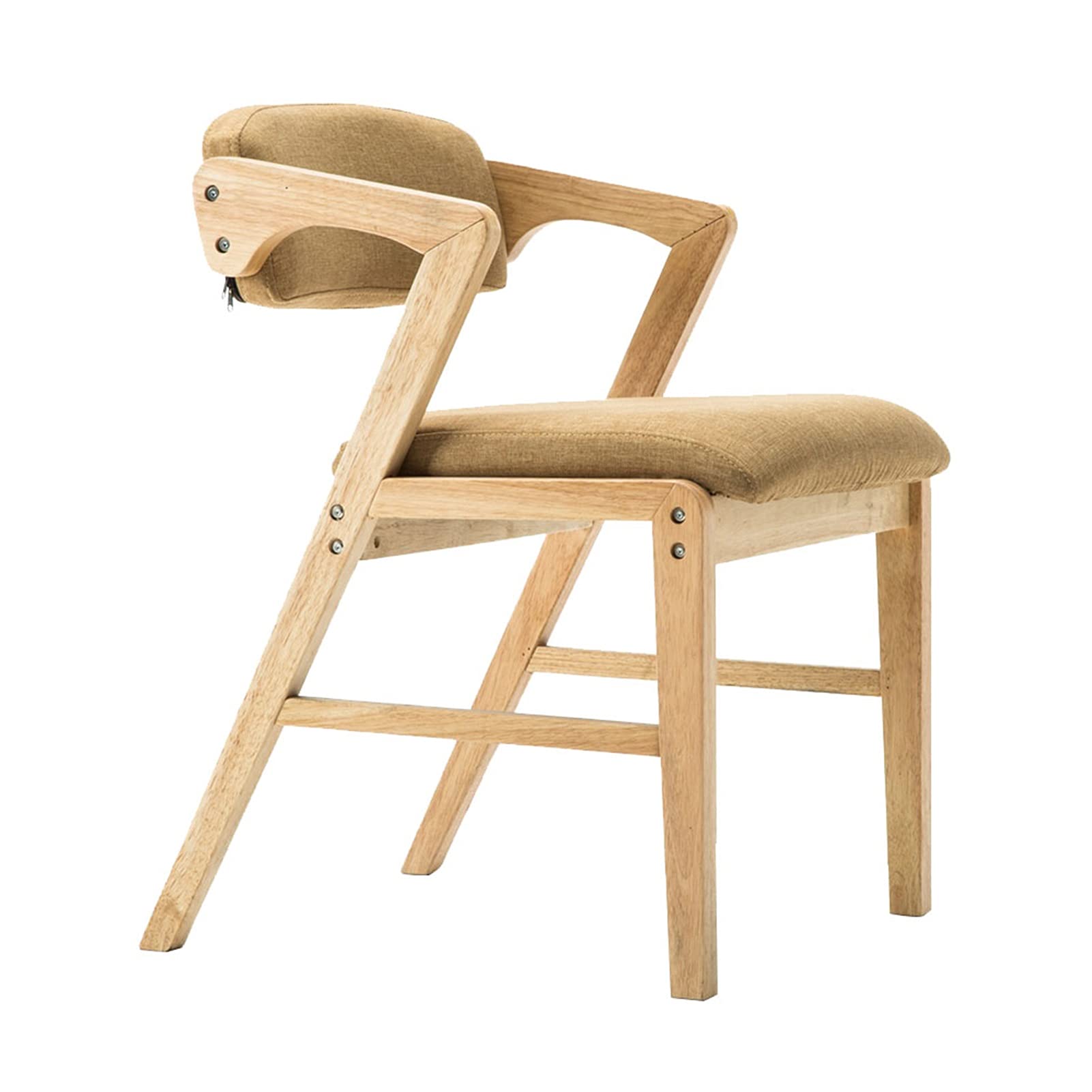 Premium Linen Upholstered Dining Chair - Sturdy & Comfortable Kitchen, Living Room, Bedroom or Reception Armchair (Khaki) | Perfect for Home, Office & Restaurant Seating