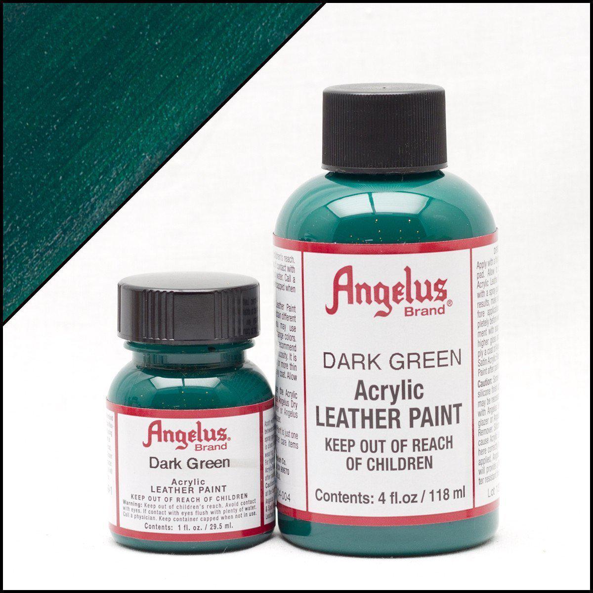 Dark Green Angelus Leather Paint 1oz - Premium Leather Dye for Shoes, Bags & Accessories - Perfect for DIY Leather Repair & Customization Projects