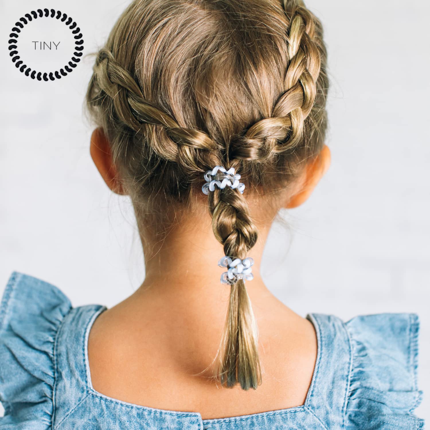 TELETIES Tiny Spiral Hair Coils - No Rip, No Crease Phone Cord Hair Ties for Kids & Thin Hair - Strong Grip, Water Resistant Ponytail Holders - 5 Pack Nude Tones - Perfect for School, Sports & Everyday Styling
