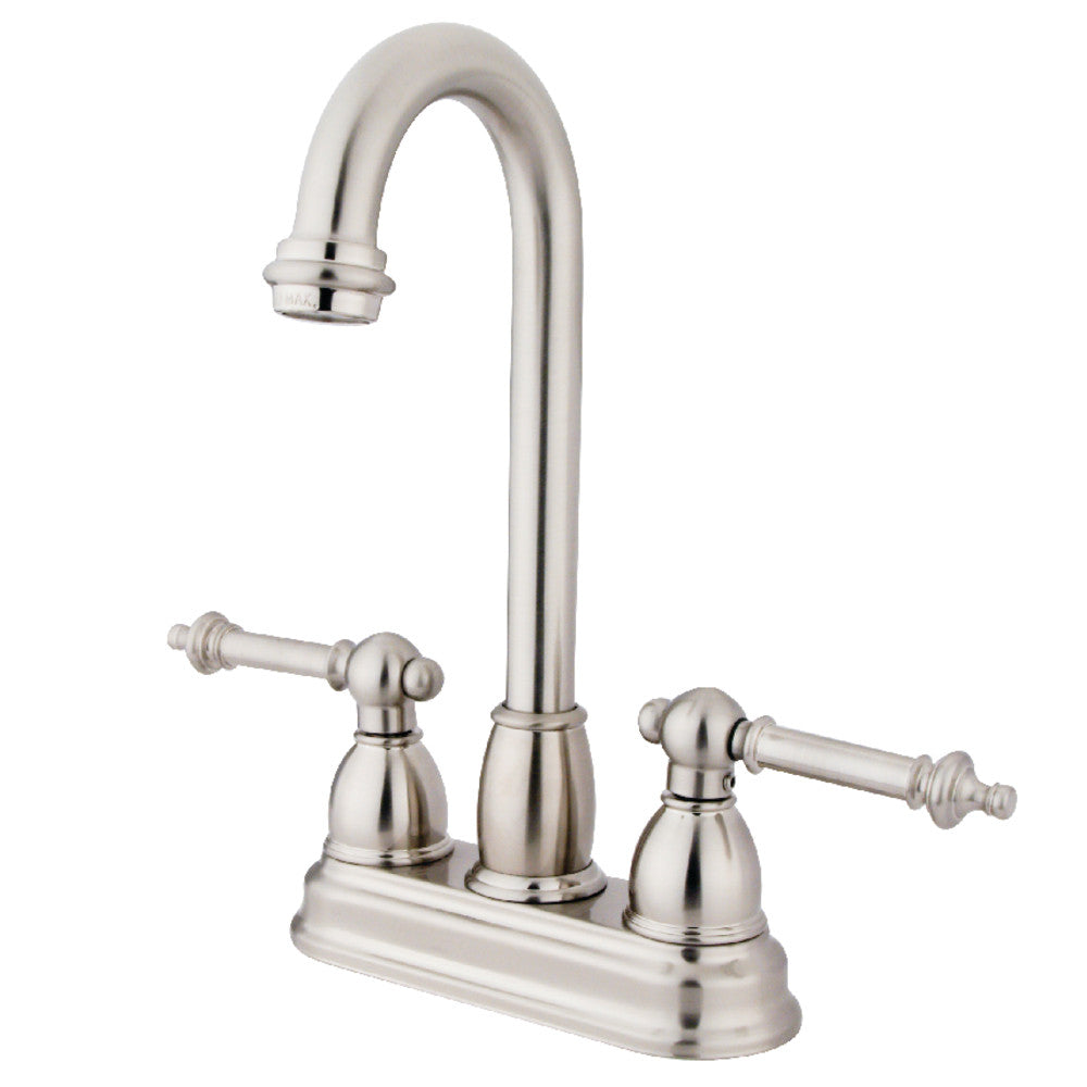 Kingston Brass KB3498TL Bar Faucet - Commercial Grade Stainless Steel Water Tap for Kitchen, Bar & Restaurant - Perfect for Sinks, Countertops & Wet Bars