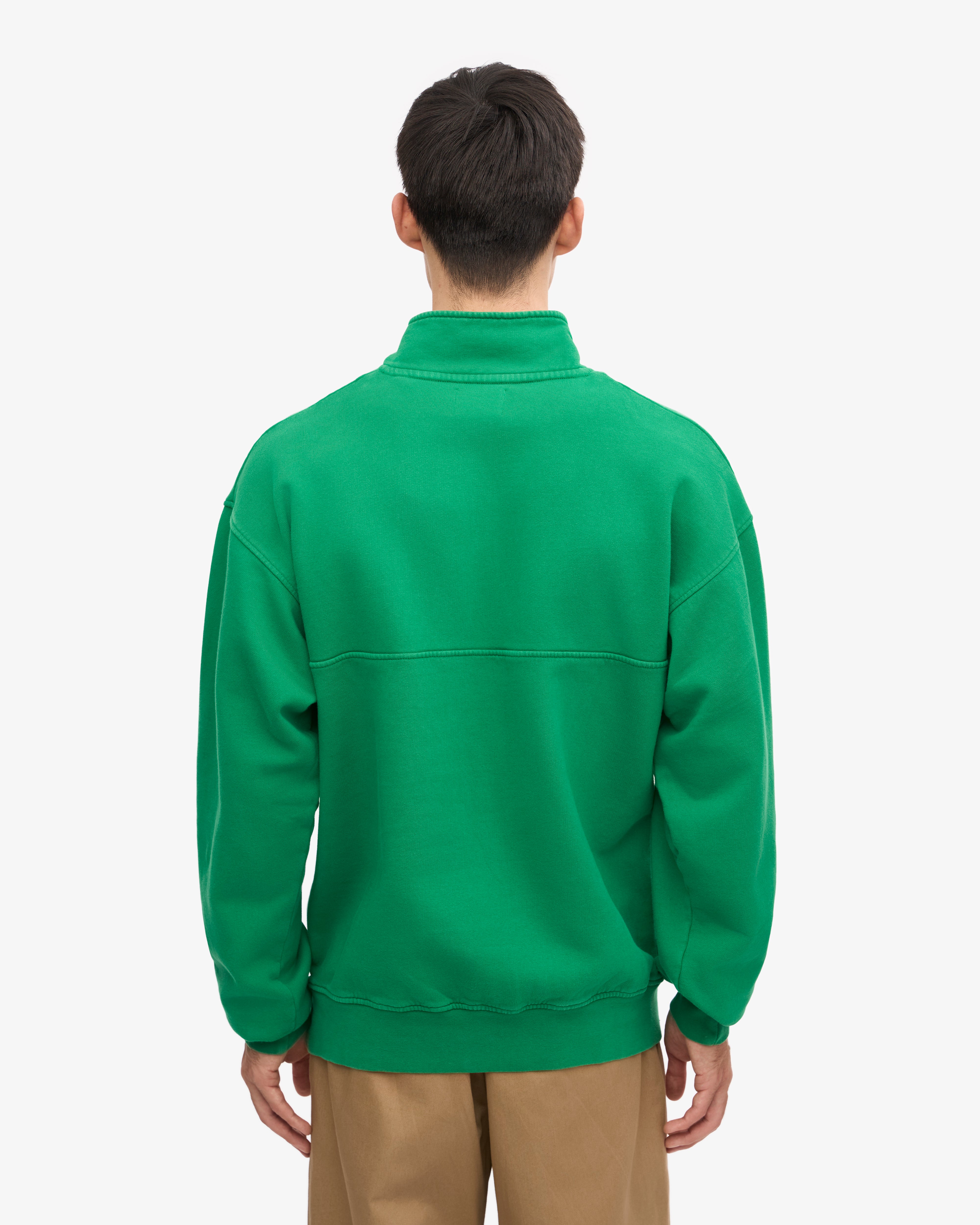 Organic Quarter Zip Sweatshirt for Men & Women | Soft Eco-Friendly Cotton | Kelly Green | Perfect for Casual Wear, Outdoor Activities & Layering