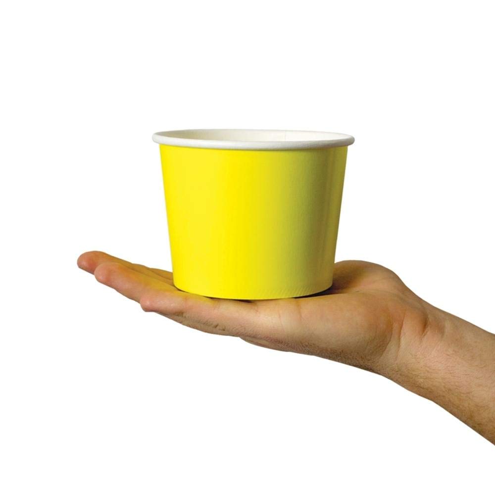 UNIQ 1000-Count 16 oz Disposable Paper Ice Cream Bowls - Yellow Dessert Bowls for Hot & Cold Foods | Bulk Ice Cream Bar & Frozen Dessert Supplies | Perfect for Parties, Catering & Ice Cream Shops