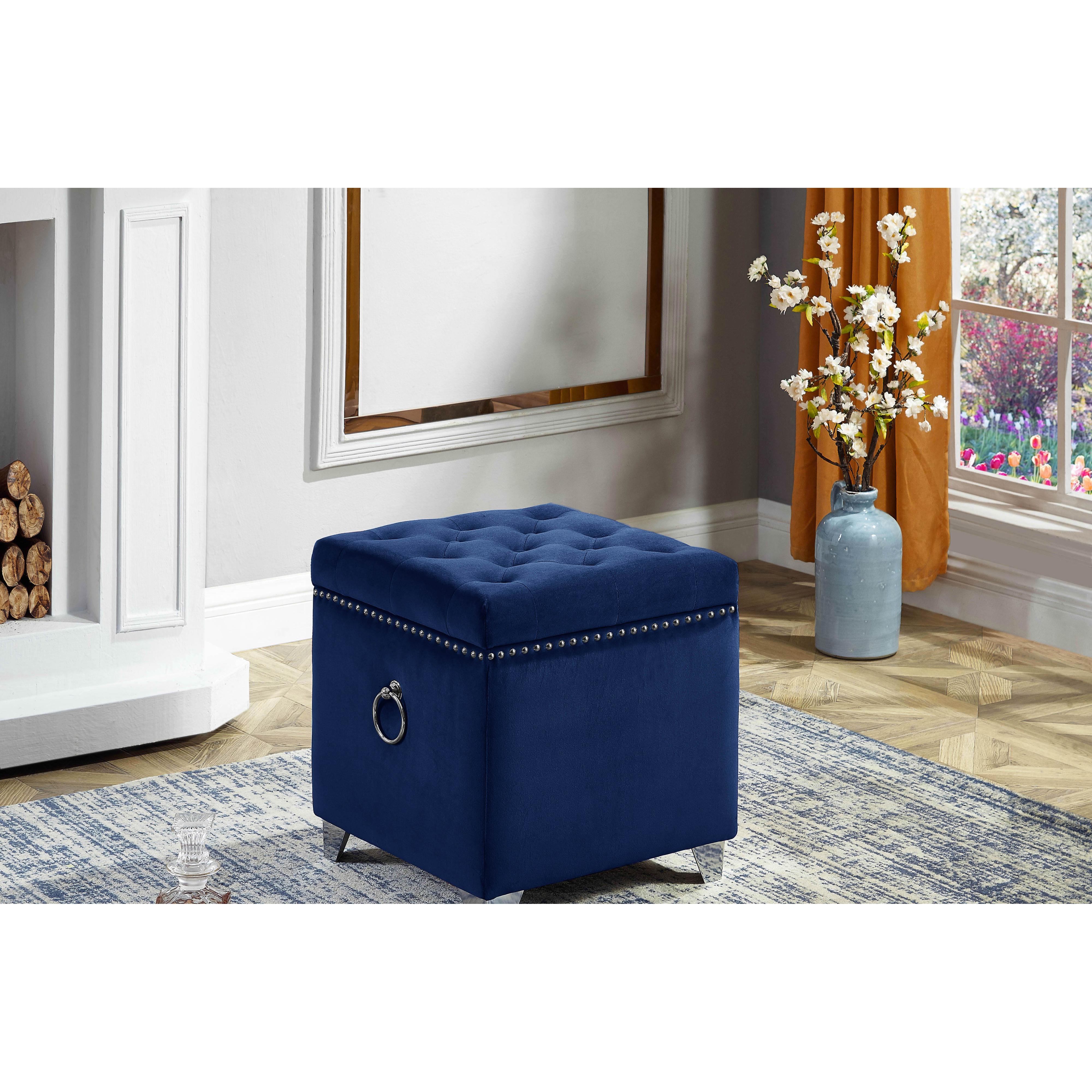 IFDC Fabric Storage Pouf Ottoman with Removable Cover - IF 6297, Multi-Functional Footrest & Seating for Living Room, Bedroom, Nursery