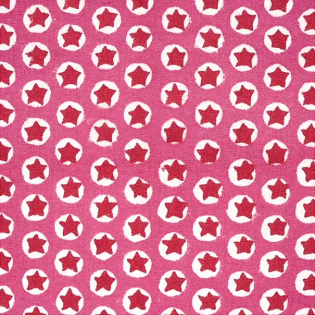 Handmade Tuk Tuk Block Printed Cotton Fabric in Pink - Perfect for Boho Home Decor, DIY Crafts & Fashion Accessories