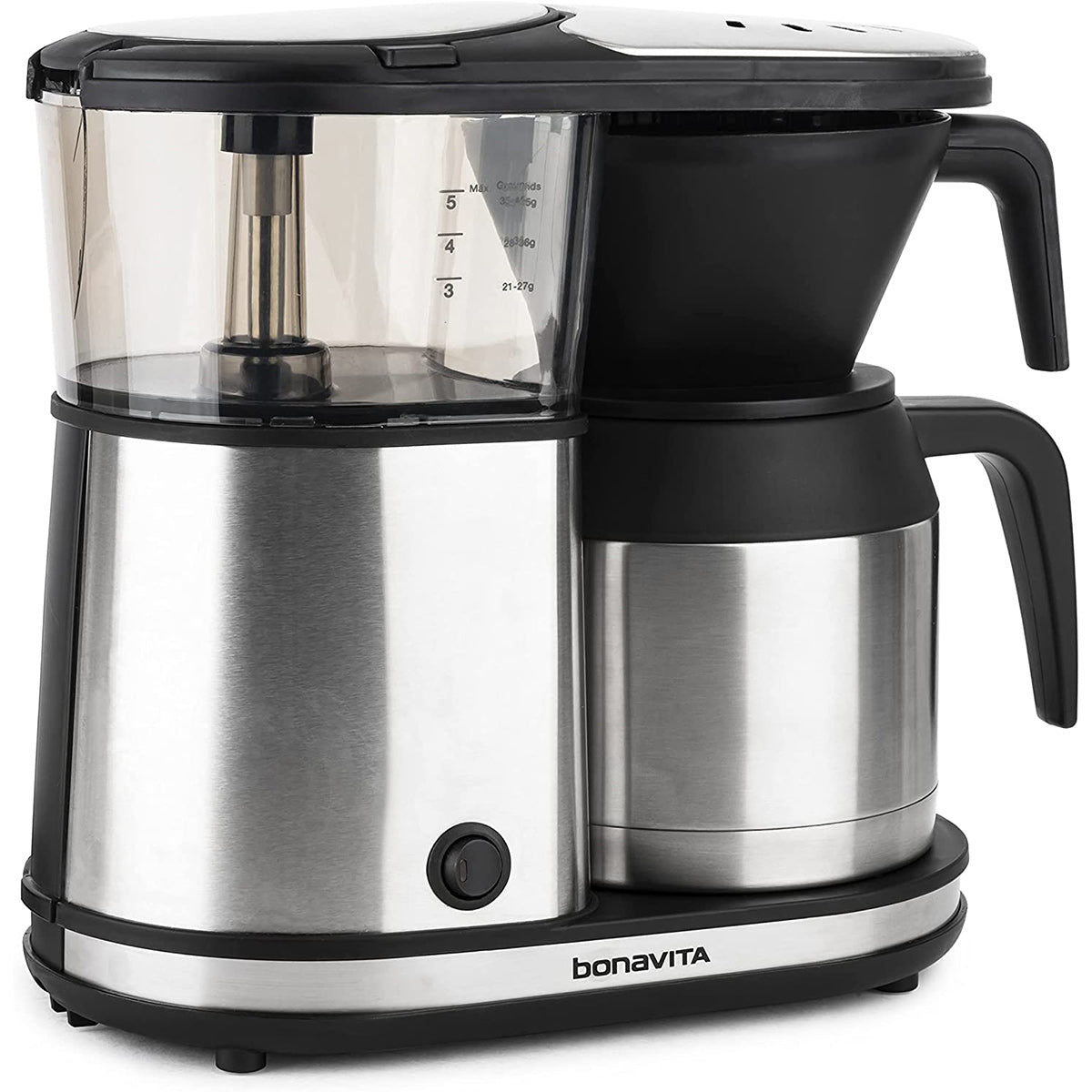 Bonavita BV1500TS 5 Cup Stainless Steel Coffee Maker with Thermal Carafe - Perfect for Home, Office & Drip Coffee Brewing