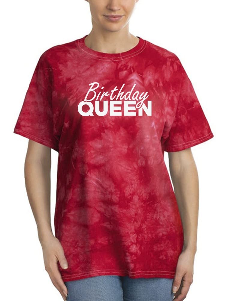Birthday Queen Tie Dye Crystal T-Shirt for Women - Trendy Graphic Tee for Birthday Parties, Girls Night Out & Special Celebrations