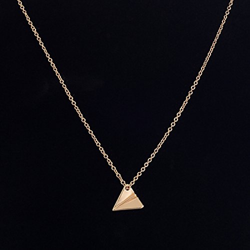 YOOE Geometric Origami Paper Airplane Necklace - Minimalist Triangle Pendant Jewelry for Women & Couples | Perfect Gift for Anniversary, Valentine's Day & Everyday Wear