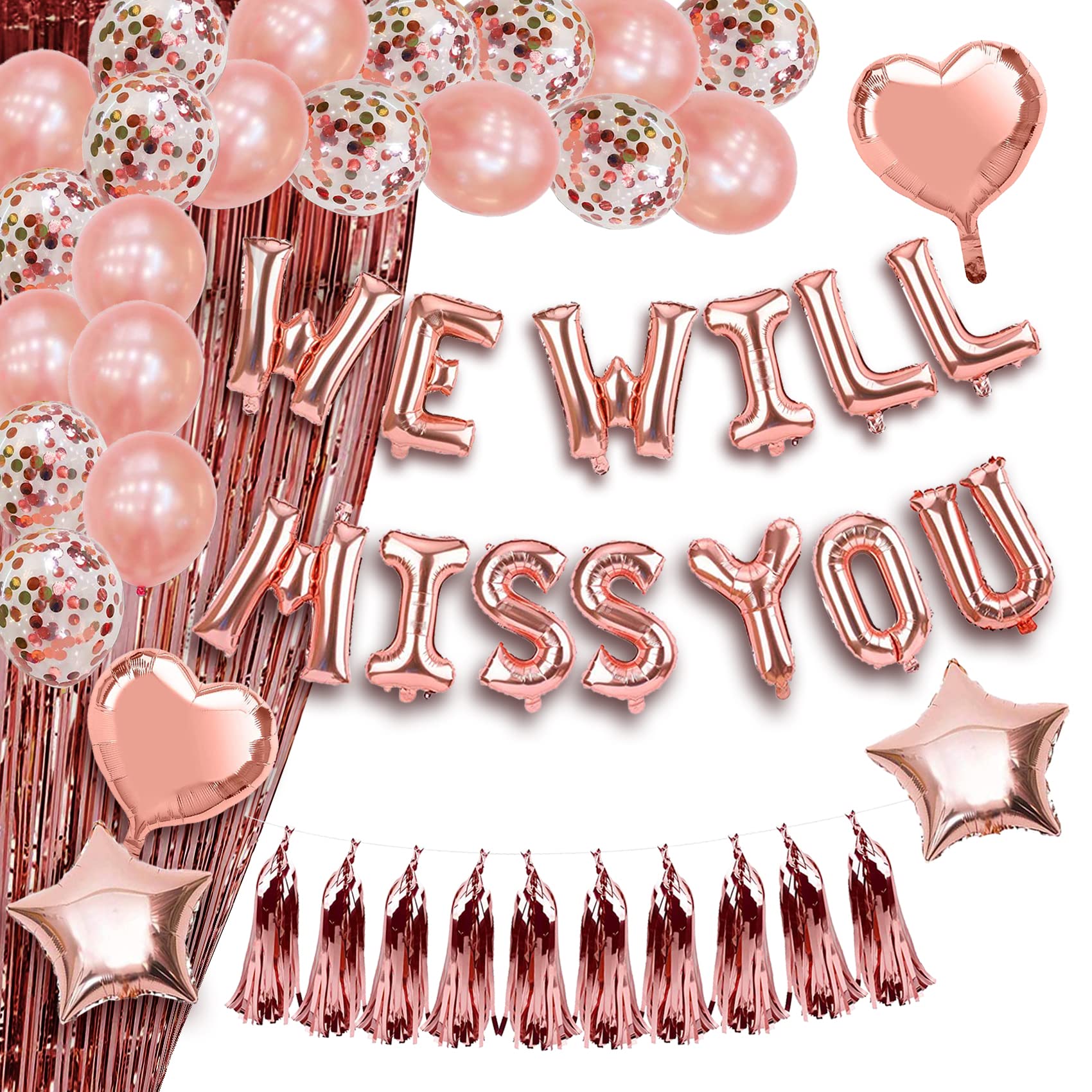 Farewell Party Decorations Set - Goodbye Banner, Balloons & Bon Voyage Decor for Coworkers | Office Going Away Party Supplies, Retirement or Leaving Celebration Decor