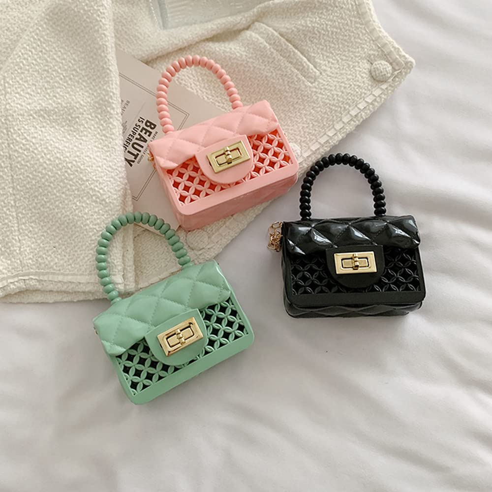 **Pink Silicone Hollow-Out Crossbody Bag for Toddler Girls - Cute Little Handbag, Wallet & Shoulder Purse for Candy, Toys & Daily Use**