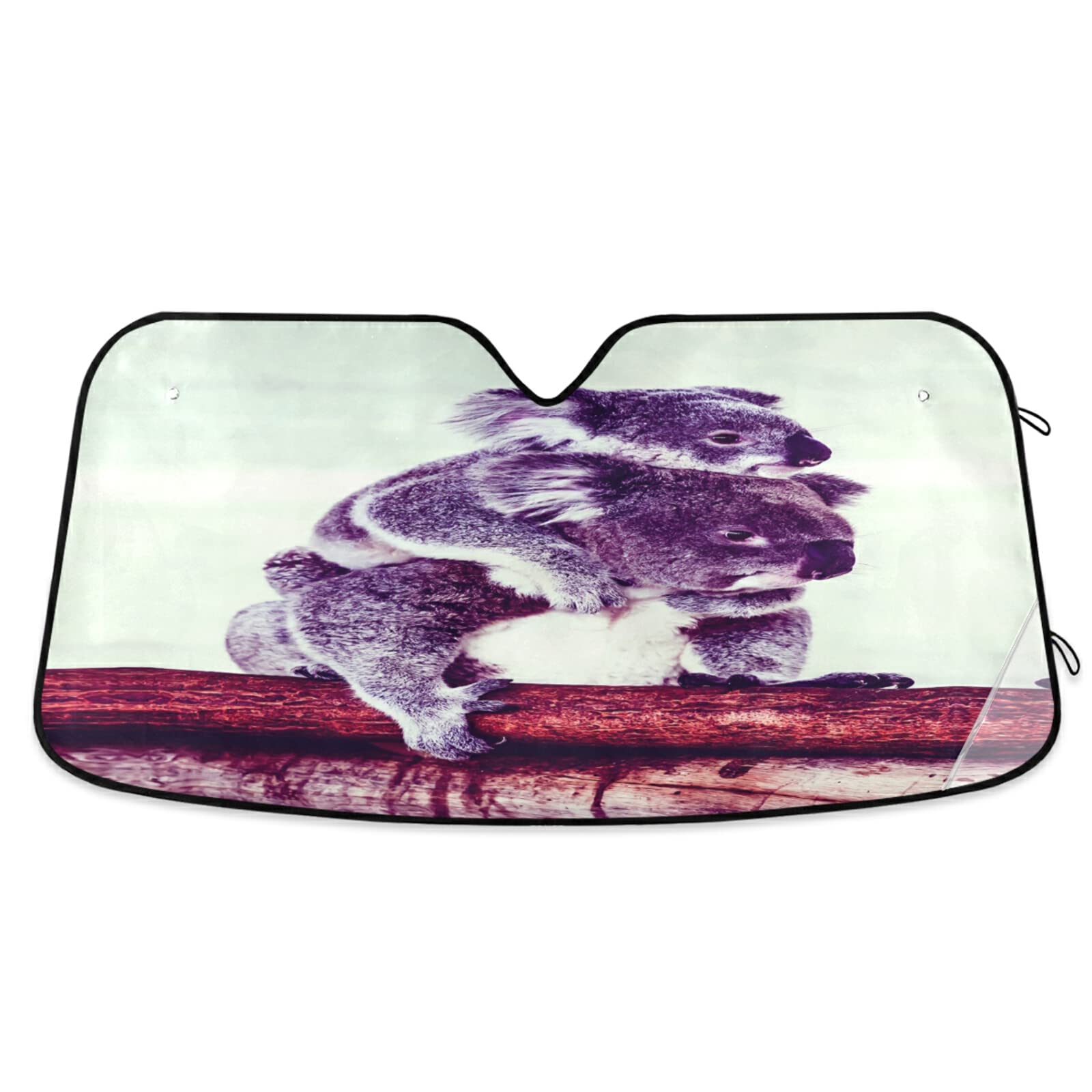 Foldable Koala & Baby Car Sunshade - UV & Heat Protection for Windshield & Windows | Perfect for Summer Parking & Road Trips