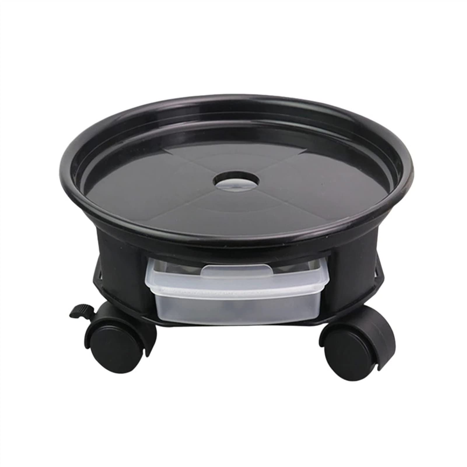 TOMYEUS Round Plant Trays with Removable Base & Storage Drawer - 7x38CM Universal Flower Pot Saucers for Indoor & Outdoor Plants - Protects Tables & Floors from Water Damage - Perfect for Home, Garden, and Office Use