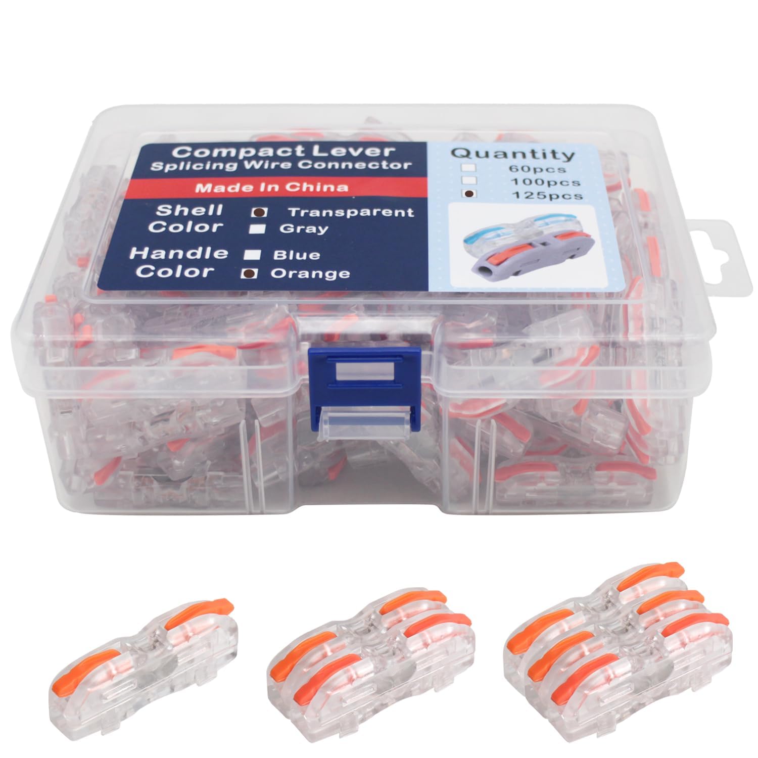 125 Pcs DIY Splicing Wire Connectors - 1 Conductor Inline Terminal for Electrical Circuits (Orange) - Perfect for Automotive, Home Wiring & Electronics Repair Projects