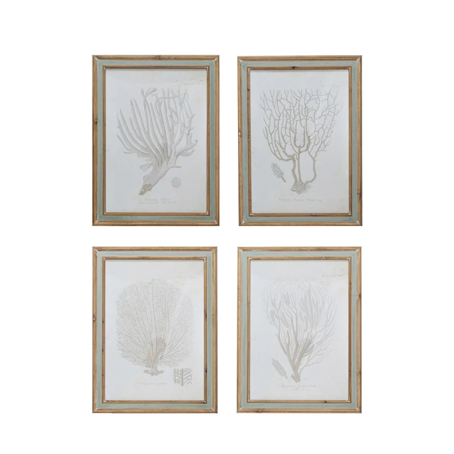Coral Wall Art Decor - Handmade Ocean Themed Home Decor for Living Room, Bedroom & Bathroom | Perfect Beach House & Coastal Style Interior Design