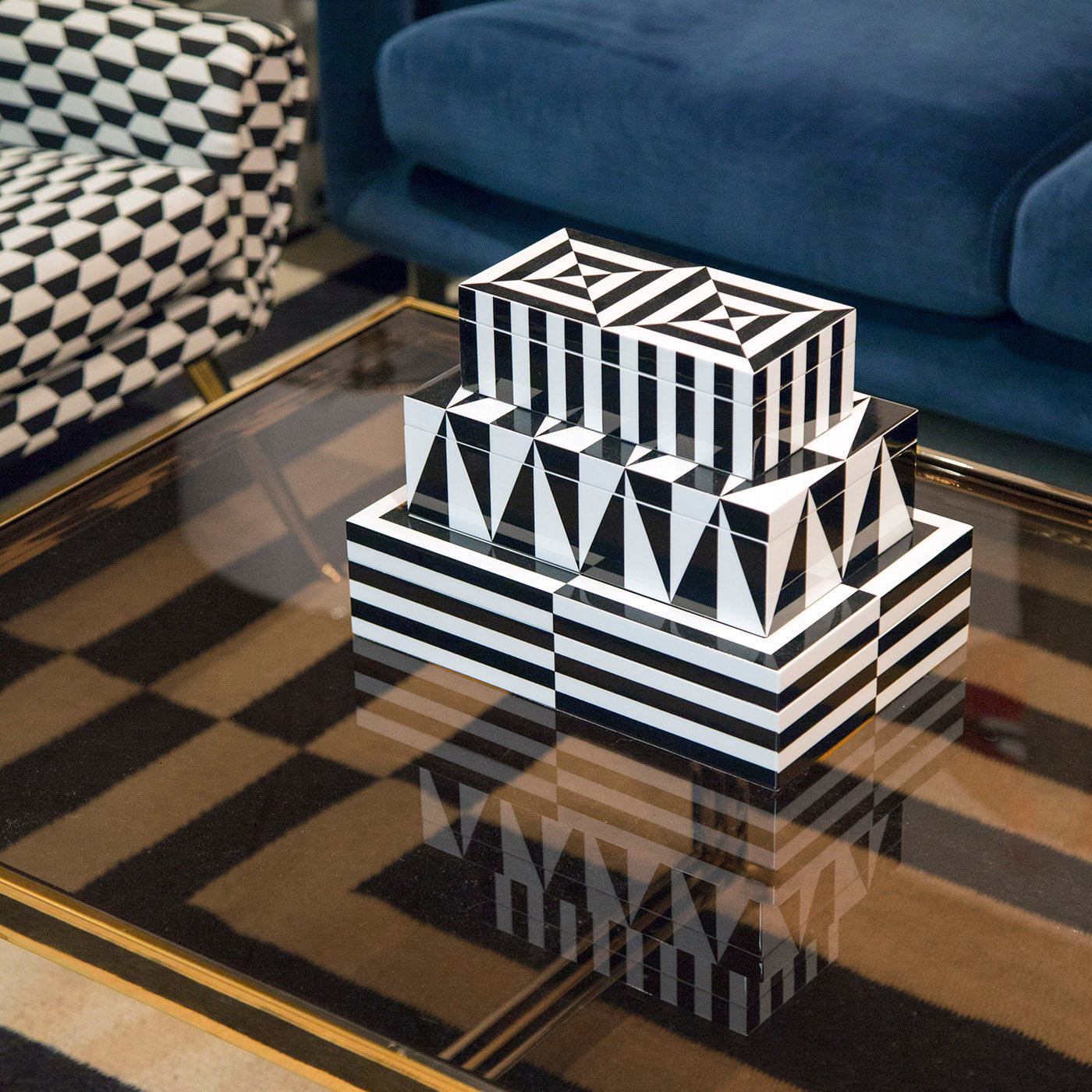 Small Op Art Lacquer Box - Handmade Decorative Storage Box for Jewelry, Trinkets & Keepsakes | Perfect for Home Decor, Gift Giving & Organizing Small Items
