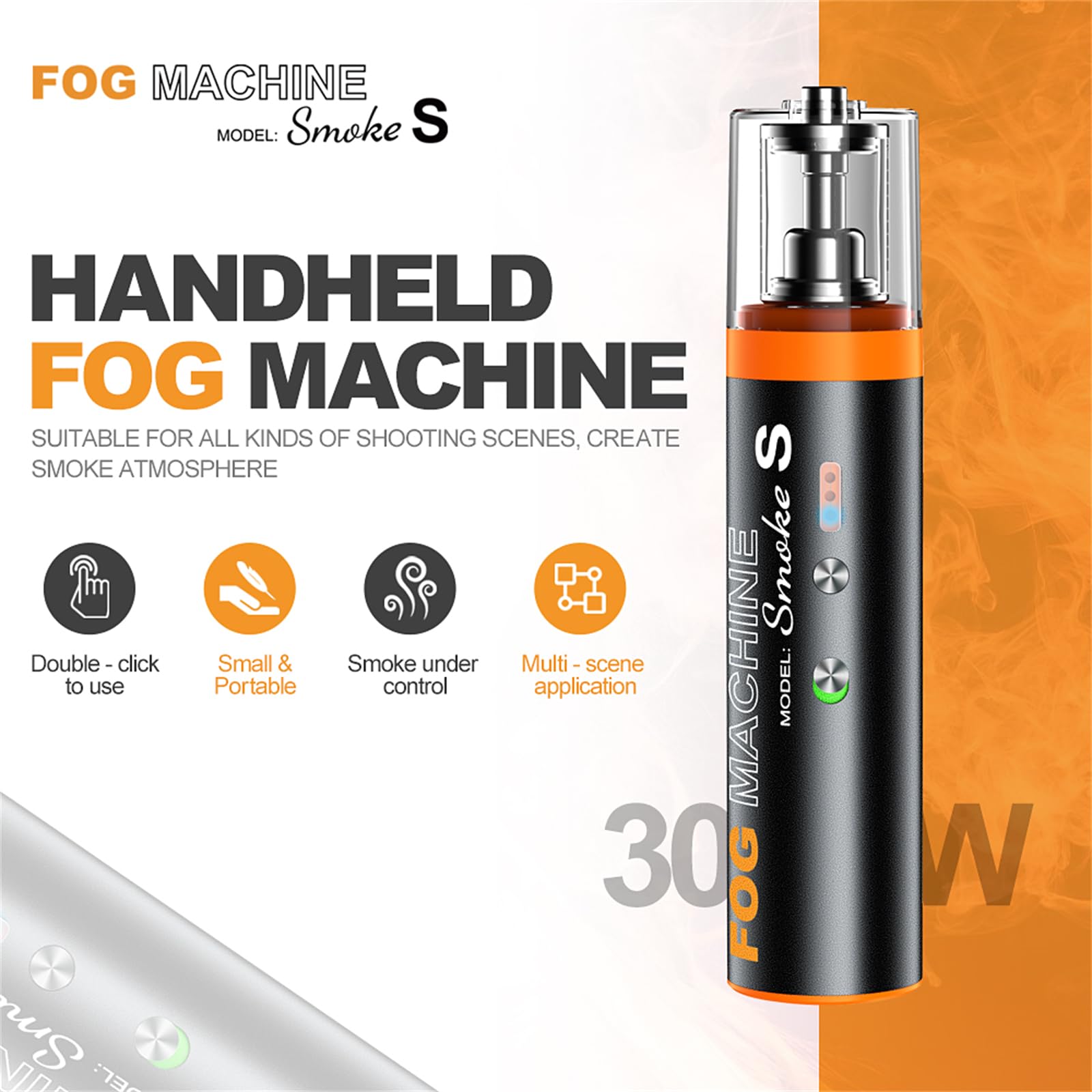 LENSGO Handheld Fog Machine with Remote Control - Portable Smoke Generator for Cocktails, Parties, Weddings & Events - Indoor & Outdoor Use - Mini Smoke Infuser for Disinfection & Food Presentation