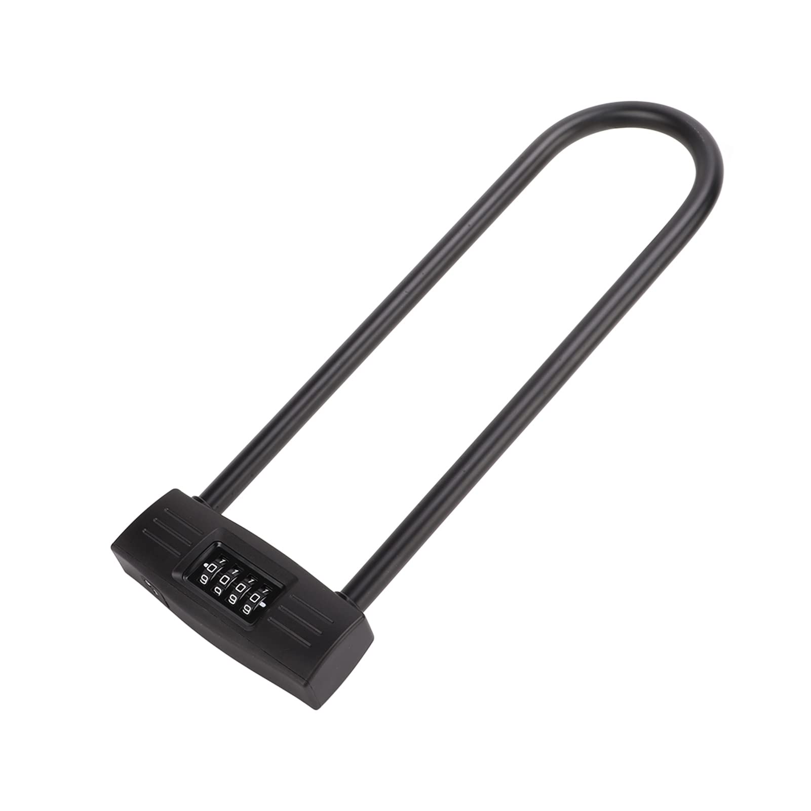 Heavy Duty Bike U Lock with 4-Digit Combination - Resettable Long Shackle Bicycle Padlock - Waterproof Outdoor Bike Security Lock for Cycling, Commuting & Parking