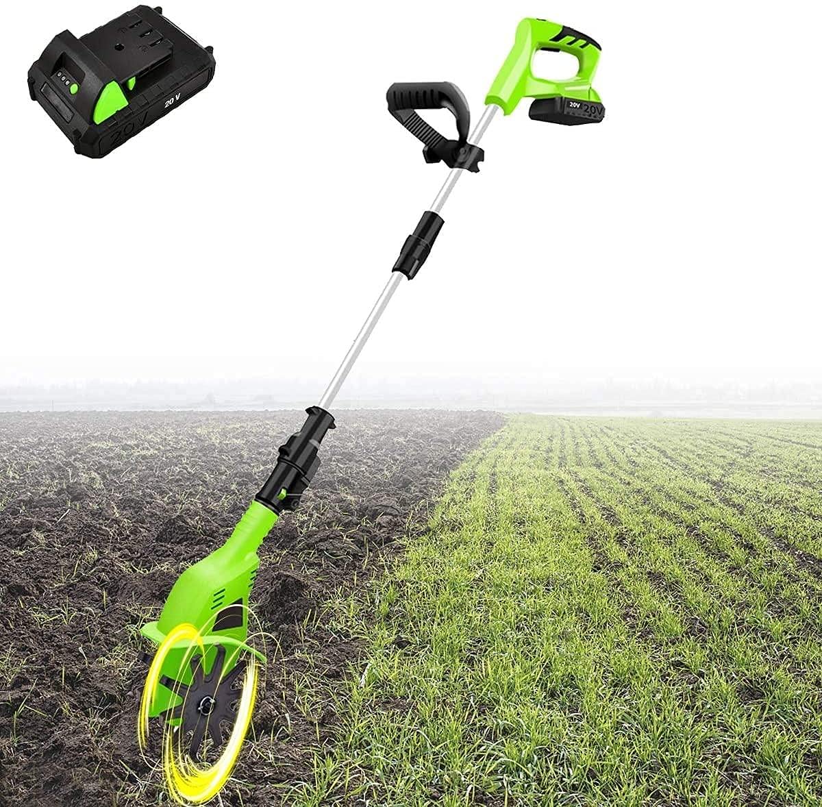 20V Cordless Electric Tiller Rotavator - 4000mAh Lithium Battery & Charger, Adjustable Handle Portable Cultivator for Vegetable Plots, Lawn & Garden | Perfect for Home Gardening, Landscaping & Soil Cultivation
