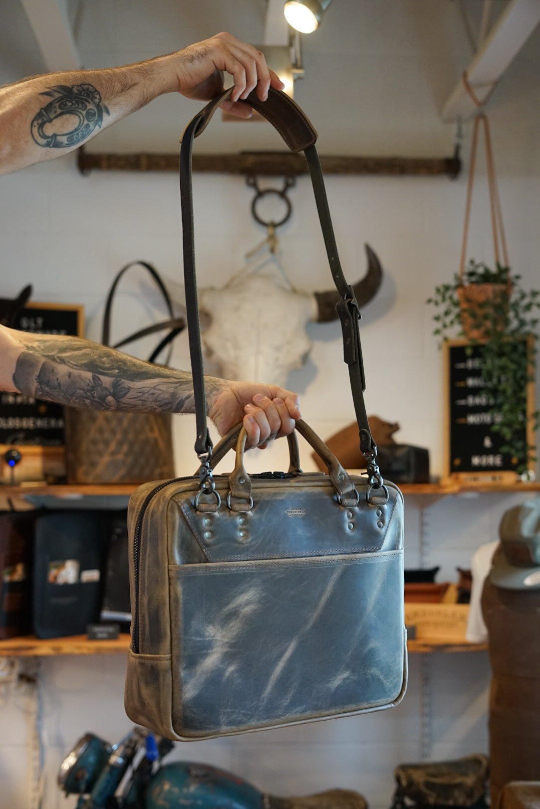 Premium Leather Business Bag for Men & Women - Hillbilly Sepia Brown - Professional Work Tote for Office, Travel & Commuting