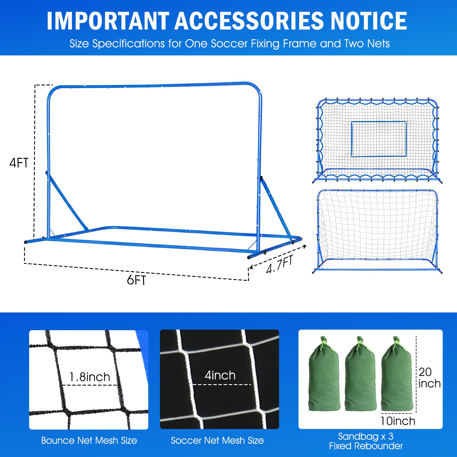 Dual-Mode Soccer Goal & Rebounder Net - Premium Durable Training Equipment for Shooting, Control & Passing Practice - Adjustable Angle for All Skill Levels - Perfect Soccer Gift for Kids, Teens & Adults - Ideal for Backyard, Park & Team Training Sessions