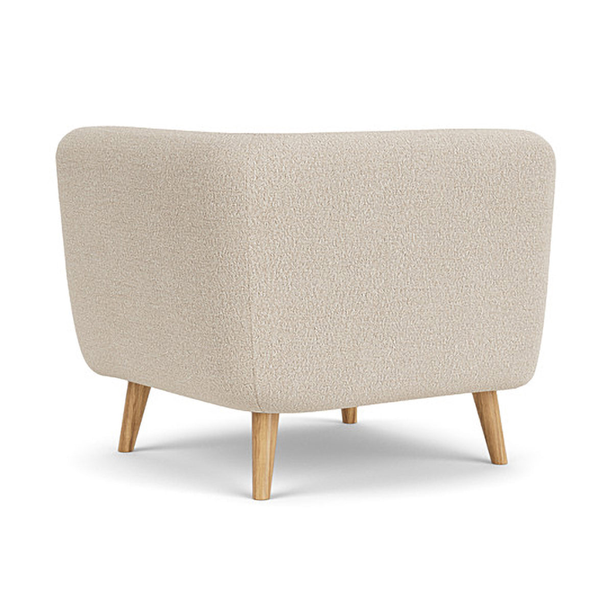 Alfred Boucle Left 1 Seater Modular Sofa - Modern Accent Chair for Living Room, Bedroom & Office - Comfortable Small Space Furniture