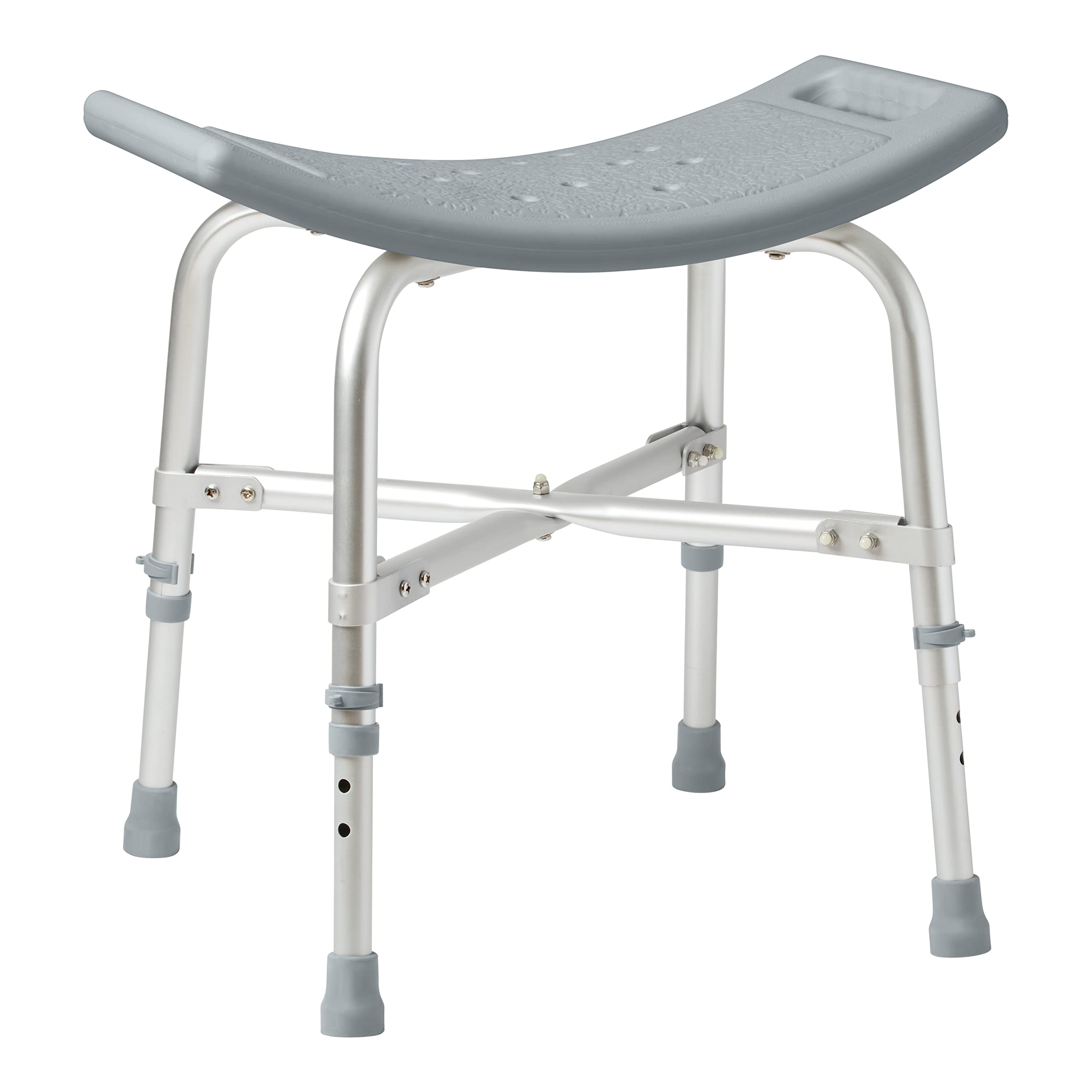 Medline Heavy Duty Shower Chair - Bariatric Bath Bench Without Back Support, 550 lbs Weight Capacity - Ideal for Elderly & Disabled Bathroom Safety