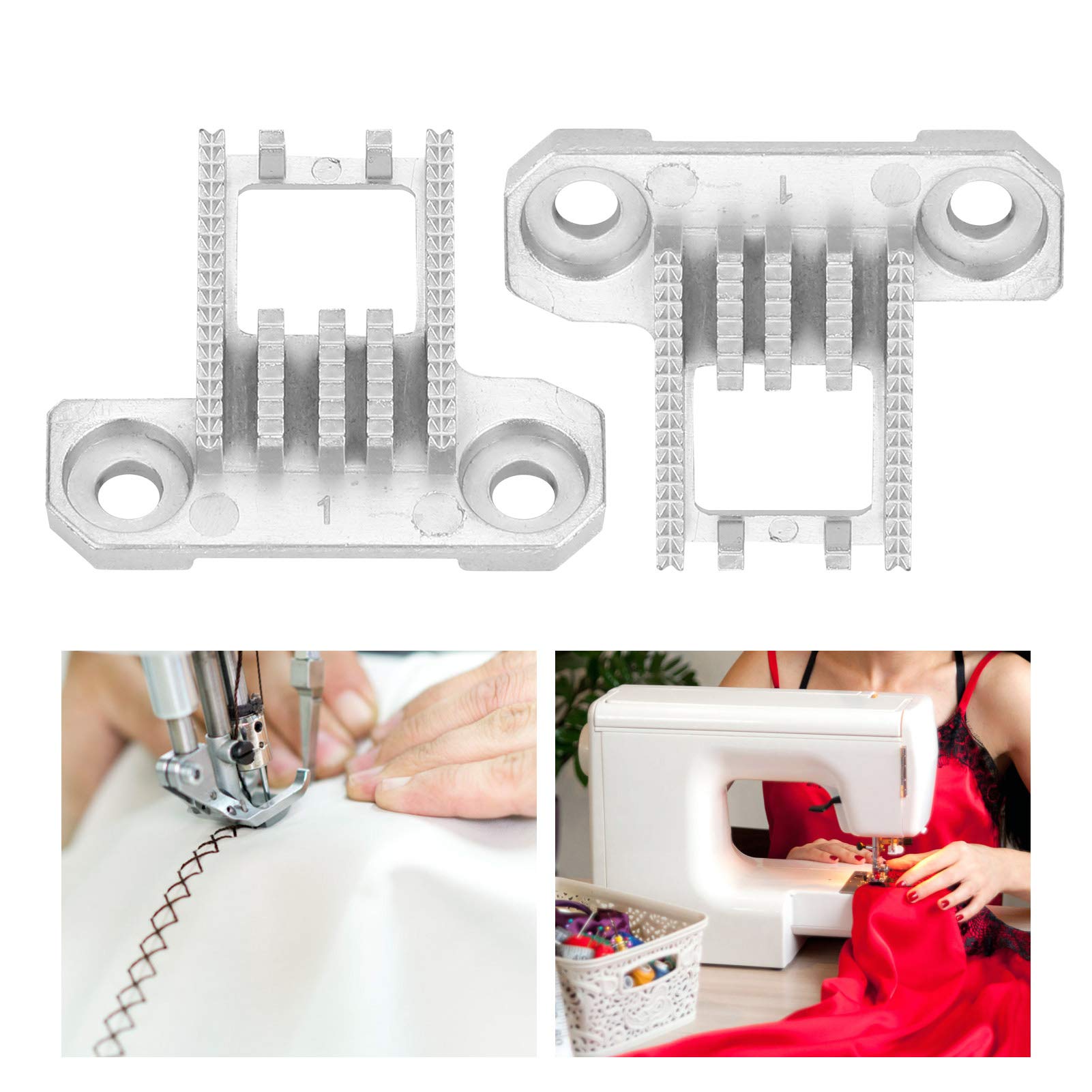 2PCS Heavy Duty Metal Sewing Machine Feed Dog Teeth - Sharp Replacement Parts for Singer 4423, 5532 & 44S - Perfect for Quilting, Denim Sewing & Heavy Fabrics