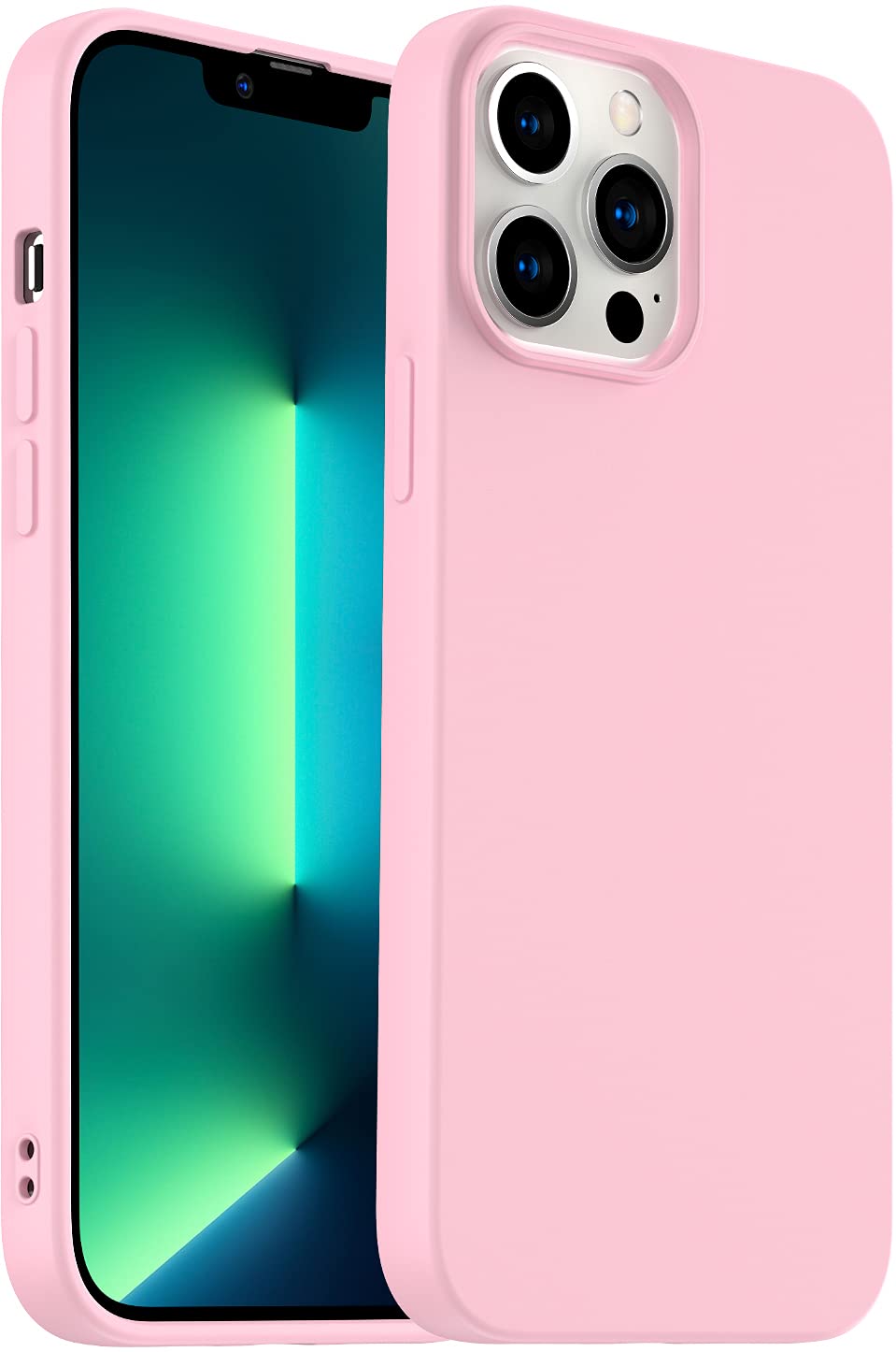Premium Ultra Slim Shockproof Silicone Case for iPhone 13 Pro Max (6.7 Inch) - Soft Anti-Scratch Microfiber Lining with Enhanced Camera Protection - Perfect for Daily Use, Travel & Outdoor Activities (Pink)