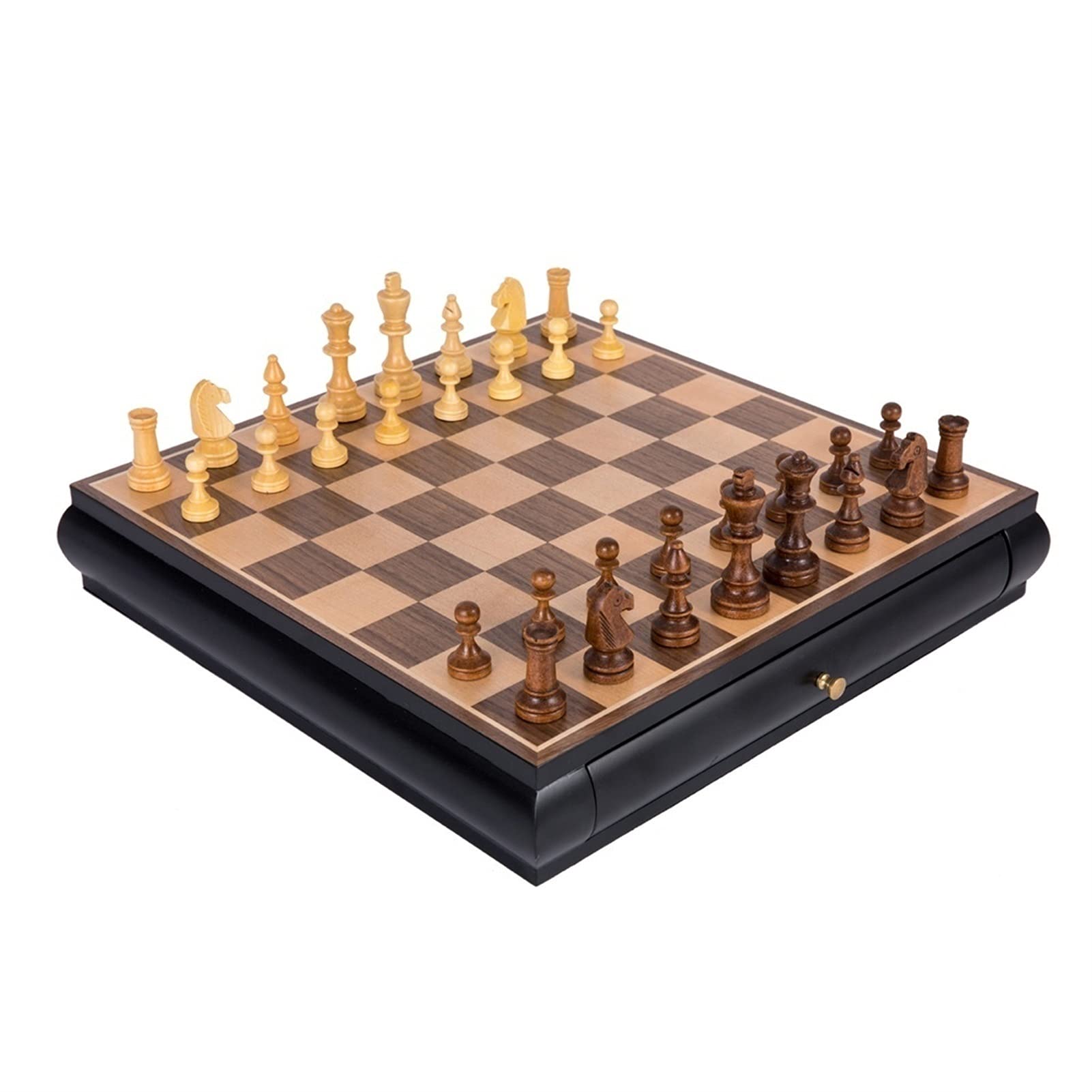 Premium Wooden Chess Set with Drawer - MQH Travel Chess Board Game for Adults & Kids, High-Grade Wood Chess Set for Home Decor, Office, Gifts & Outdoor Play