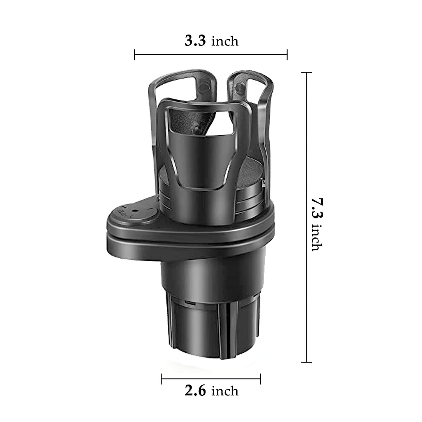 Dual Car Cup Holder Expander - 2-in-1 Multifunctional Adjustable Cup Holder with 360° Rotating Base for Cars, Trucks & SUVs | Extendable Drink Holder for Coffee, Water Bottles & Travel Mugs | Perfect for Commuting, Road Trips & Daily Driving