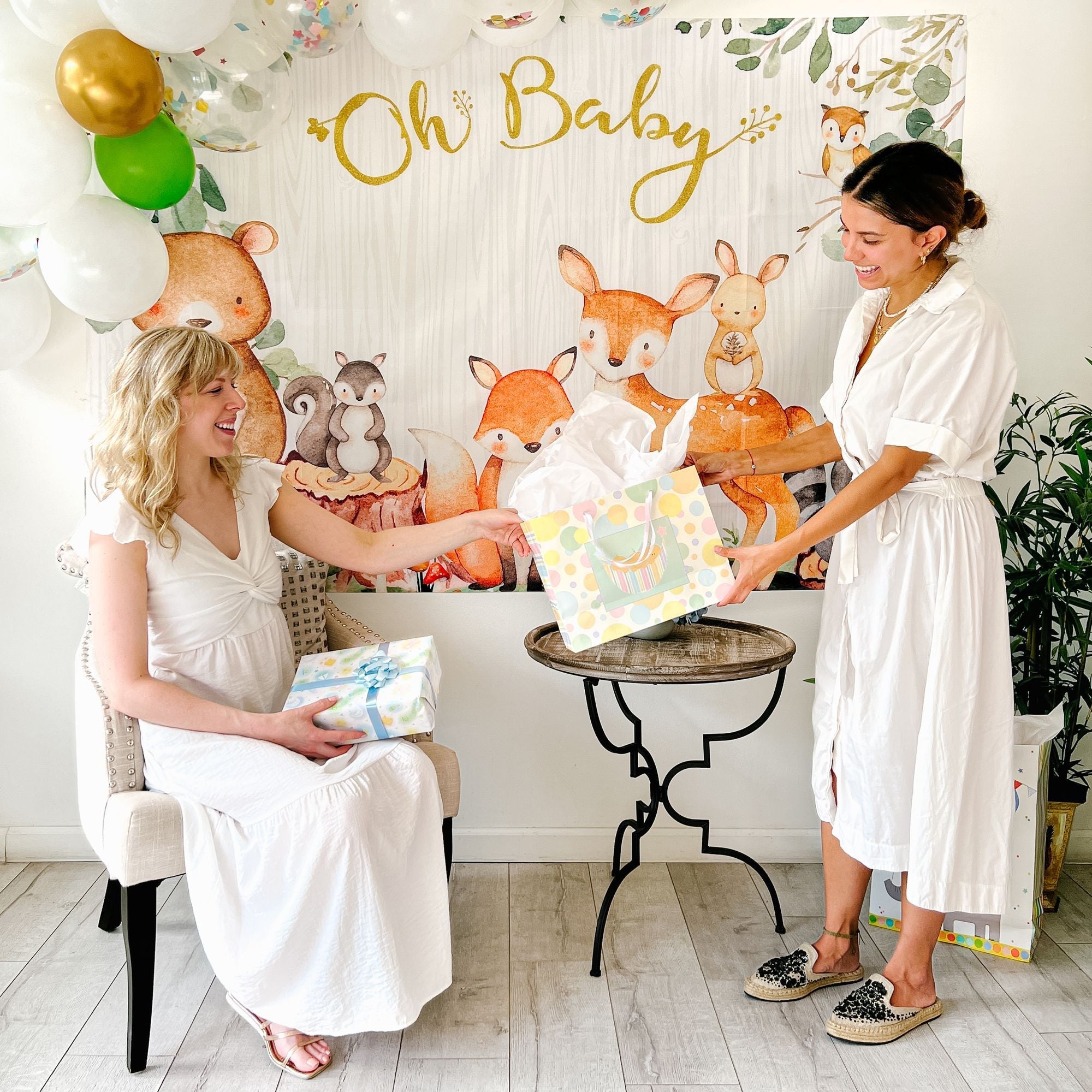 Woodland Baby Shower Photo Backdrop - Rustic Forest Theme Backdrop for Baby Shower Decorations, Gender Reveal Parties & Newborn Photography - Perfect for Nursery Wall Decor & Birthday Party Backgrounds