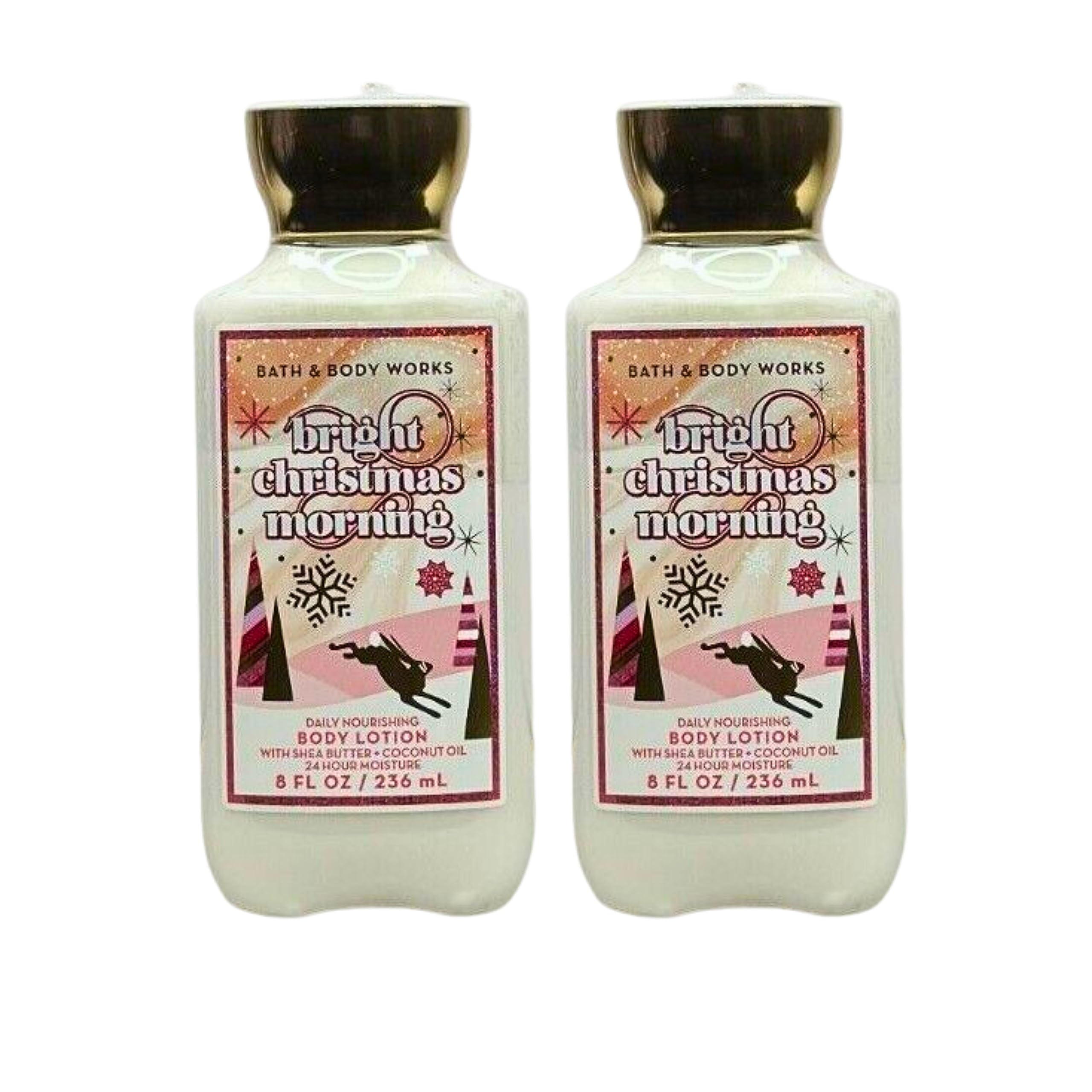 Bath & Body Works Bright Christmas Morning Body Lotion - 2 Pack (8oz Each) | Hydrating Moisturizer for Dry Skin | Perfect for Holiday Gifts & Winter Skincare Routine