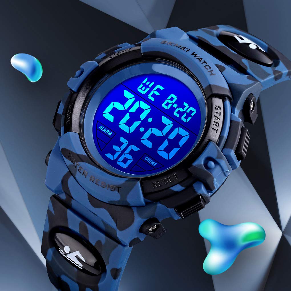 FIZILI Kids Digital Sports Watch - Waterproof Boys & Girls Wristwatch with Alarm, Stopwatch, 12/24H Time & Calendar - Perfect for Outdoor Activities, School & Sports (Ages 3-15)
