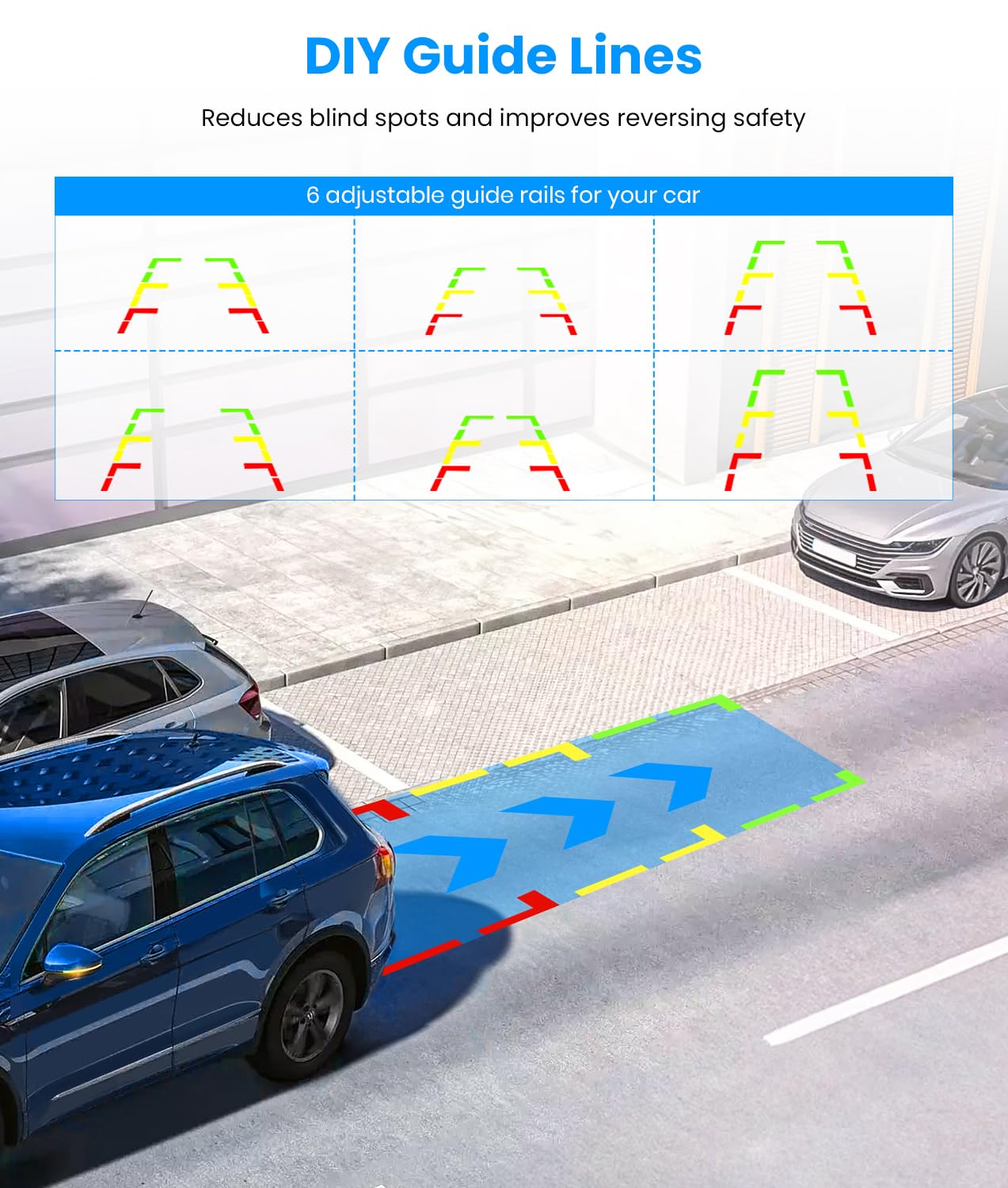 AUTO-VOX W7Pro 5 Inch HD Wireless Backup Camera System with Stable Digital Signal & Dual Channel Color Night Vision - Easy Install Rear View Camera for Car, SUV, Pickup Truck, Van | Perfect for Parking, Reversing & Night Driving Safety