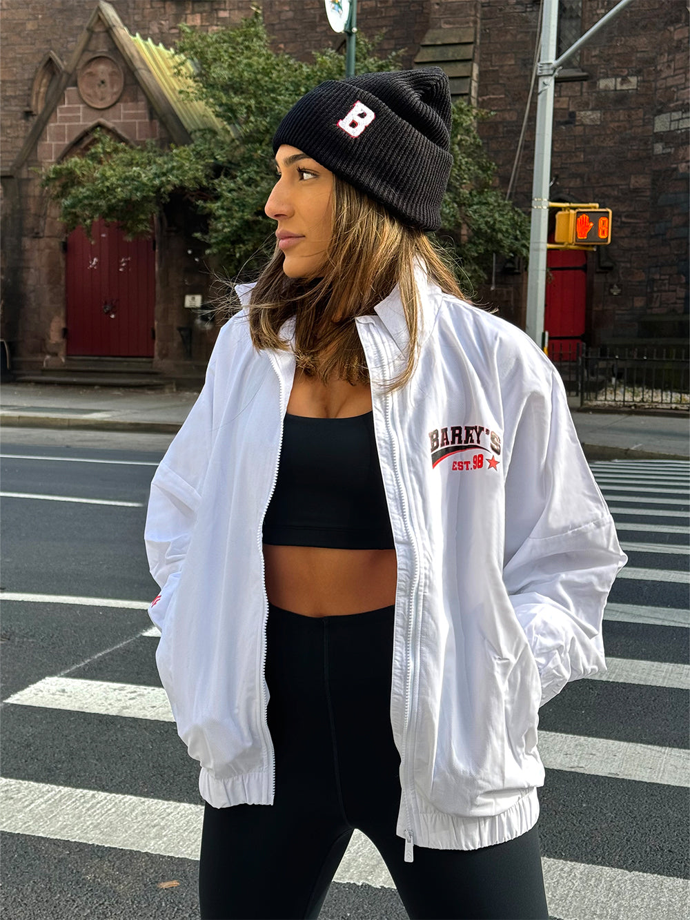 Barry's Black Varsity B Beanie - Warm Winter Knit Hat for Men & Women - Perfect for College Sports, Outdoor Activities & Casual Wear