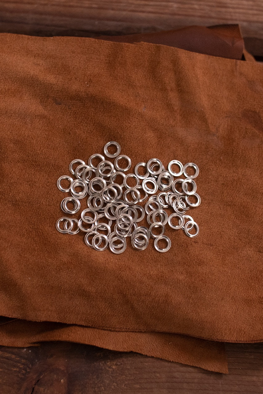 5.7mm Eyelet Ring - 0.6mm Length, 9.6mm Width - Iron/Nickel Metal Fastener for Leather Craft, DIY Projects & Costume Accessories