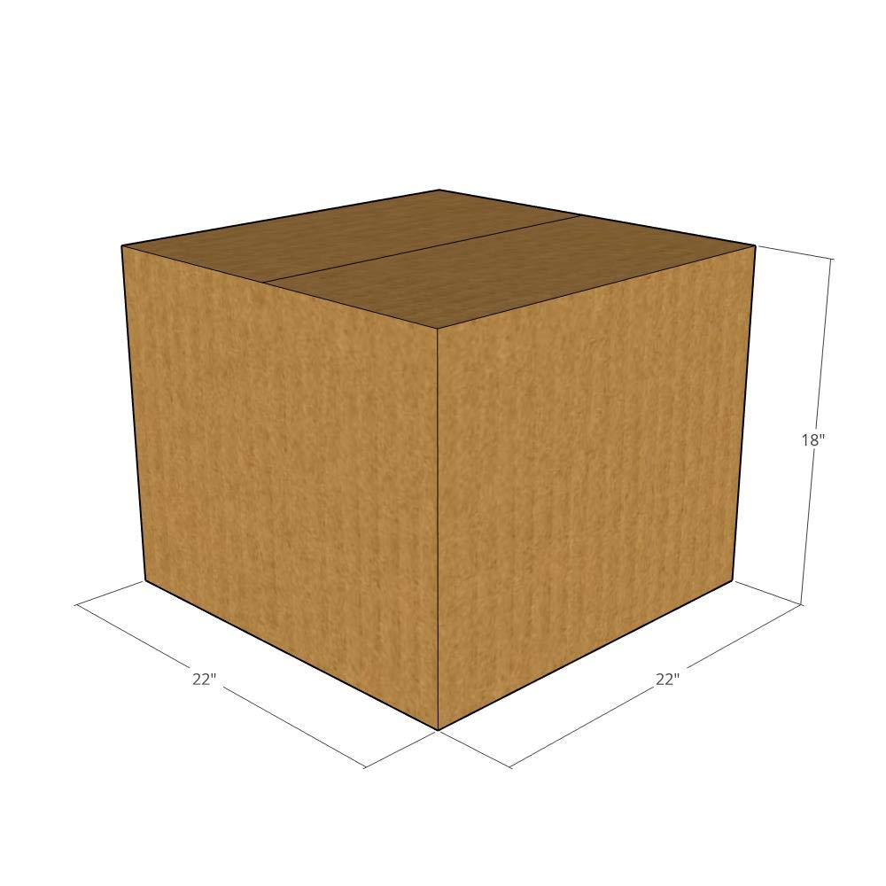 15 New Corrugated Shipping Boxes 22x22x18 Inches - 32 ECT Strength - Perfect for Moving, Storage & Ecommerce Packaging