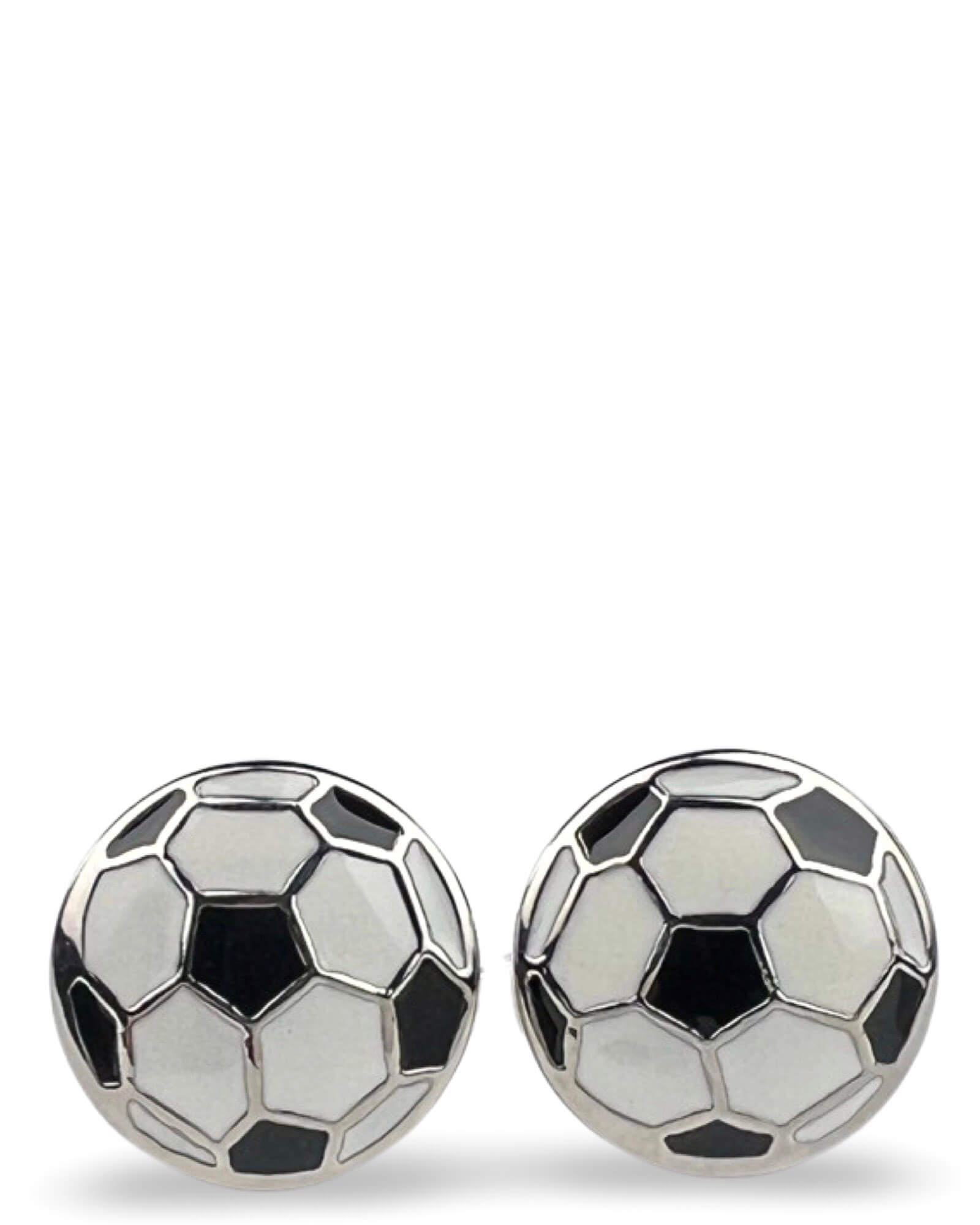 DÉCLIC Silver Soccer Ball Cufflinks for Men - Elegant Sports Themed Dress Accessories for Weddings, Business Meetings & Formal Events