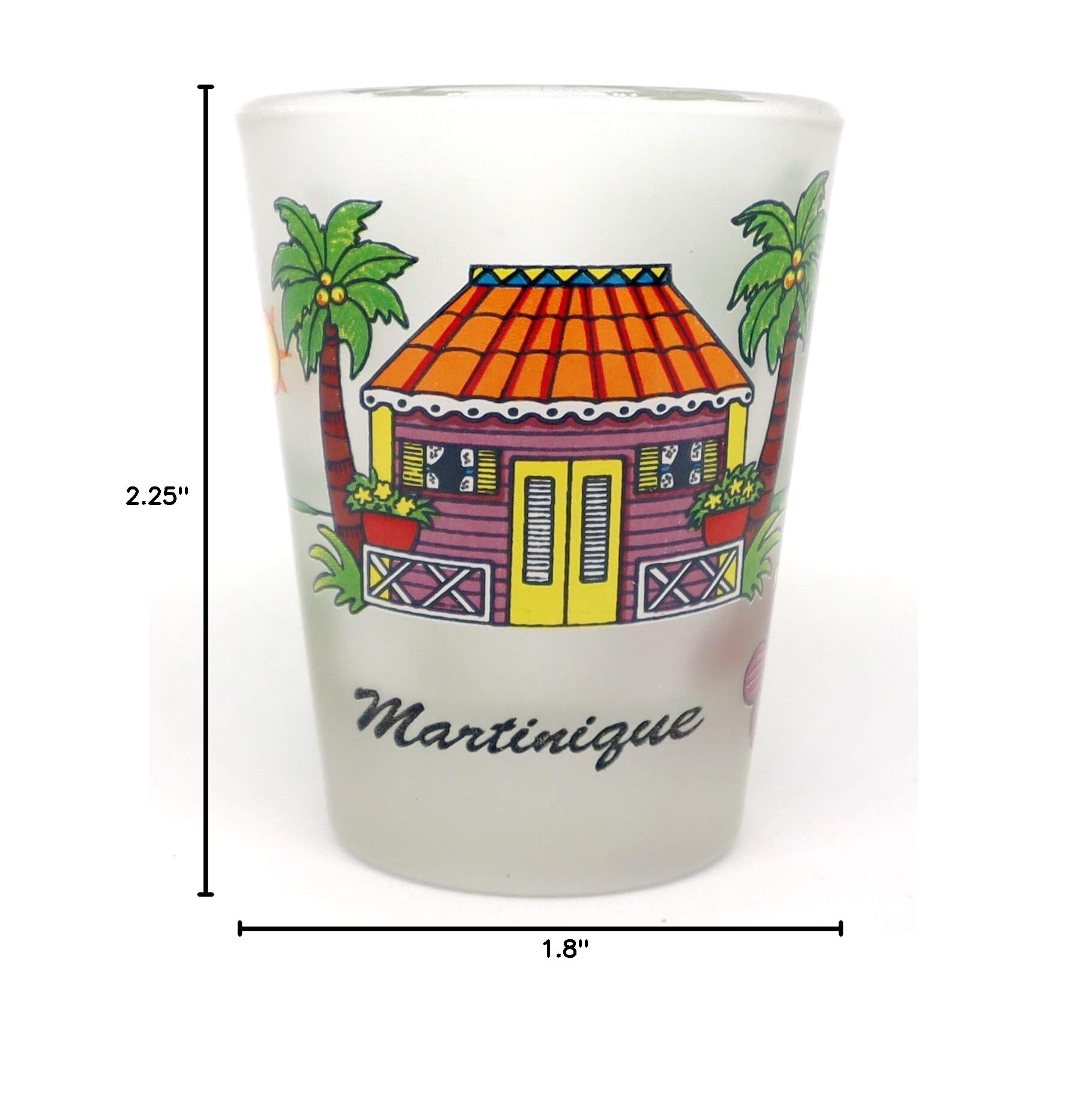 Martinique Beach House Shot Glass - 2oz Elegant Glassware for Tequila, Whiskey & Cocktails - Perfect for Beach Parties, Tropical Themed Events & Home Bar Decor