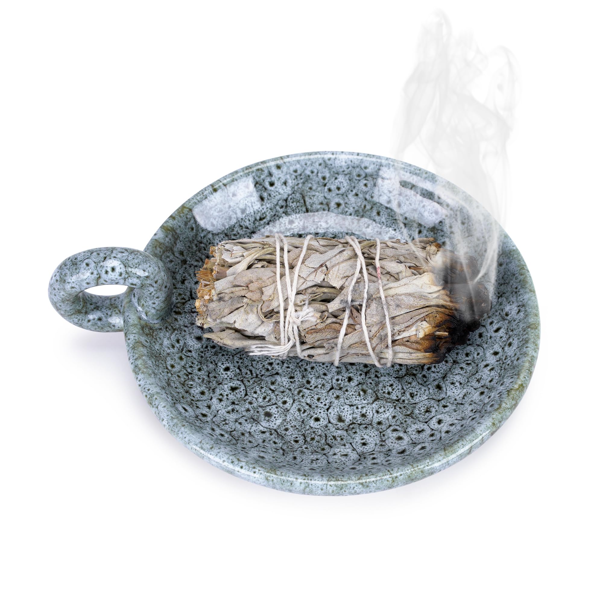 Premium Sage Burner Bowl - Smudge Bowl & Palo Santo Holder for Incense Sticks, Aromatherapy & Spiritual Cleansing - Perfect for Meditation, Yoga & Home Decor