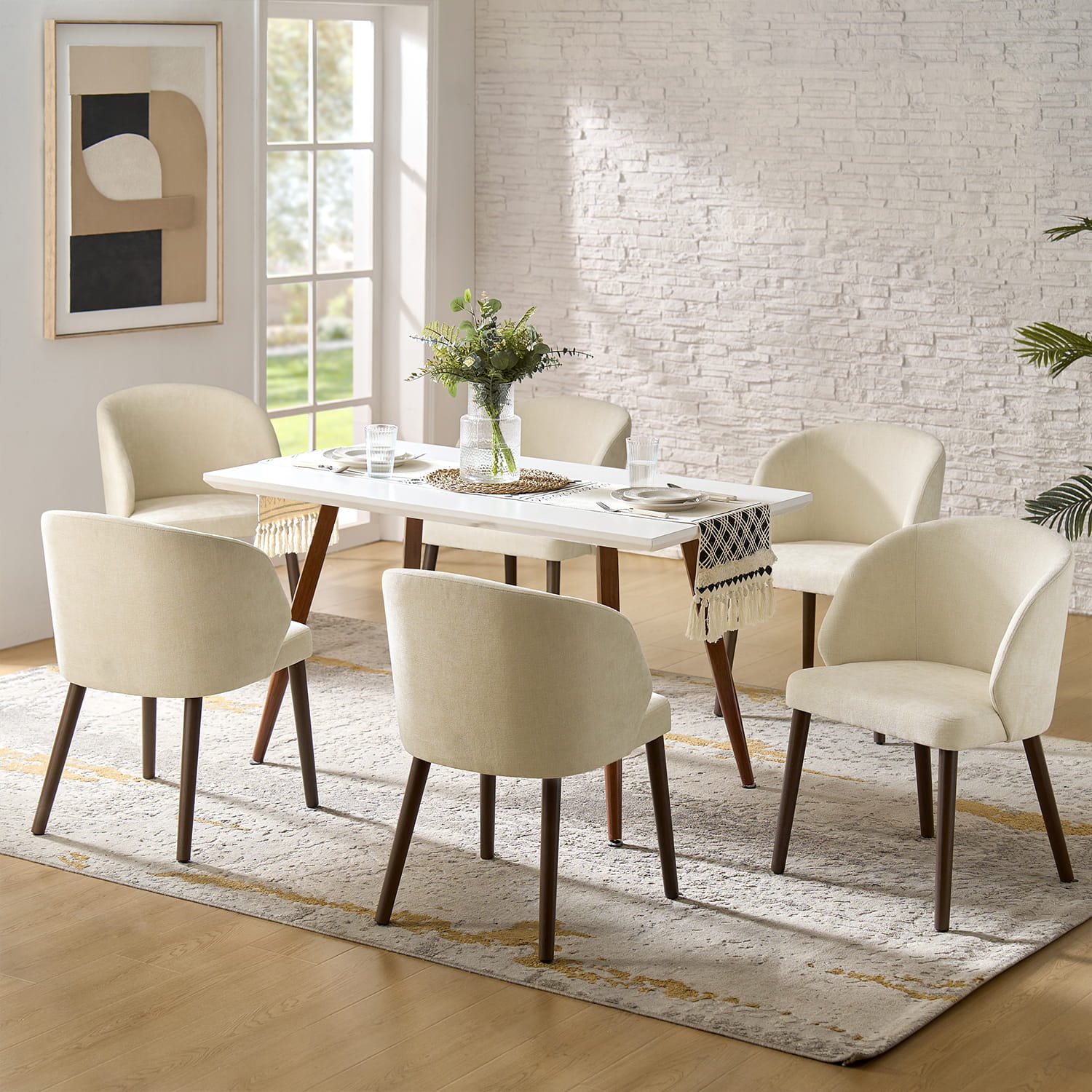 Anndi Dining Chair Set of 2/4/6 - Ergonomic Comfort, Solid Wood Legs, Modern Kitchen & Dining Room Furniture for Home & Restaurant Use
