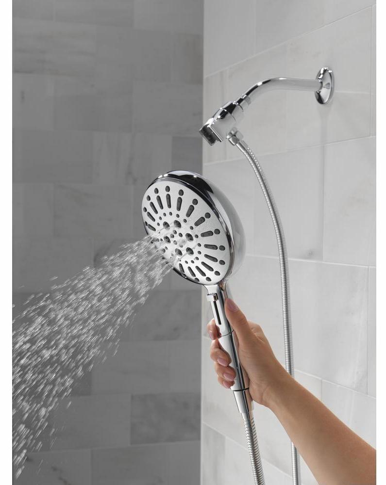 7-Setting SureDock Magnetic Hand Shower with Lumicoat Chrome Finish - Delta 54910 PR PK - Perfect for Bathroom, Spa, and Pet Washing