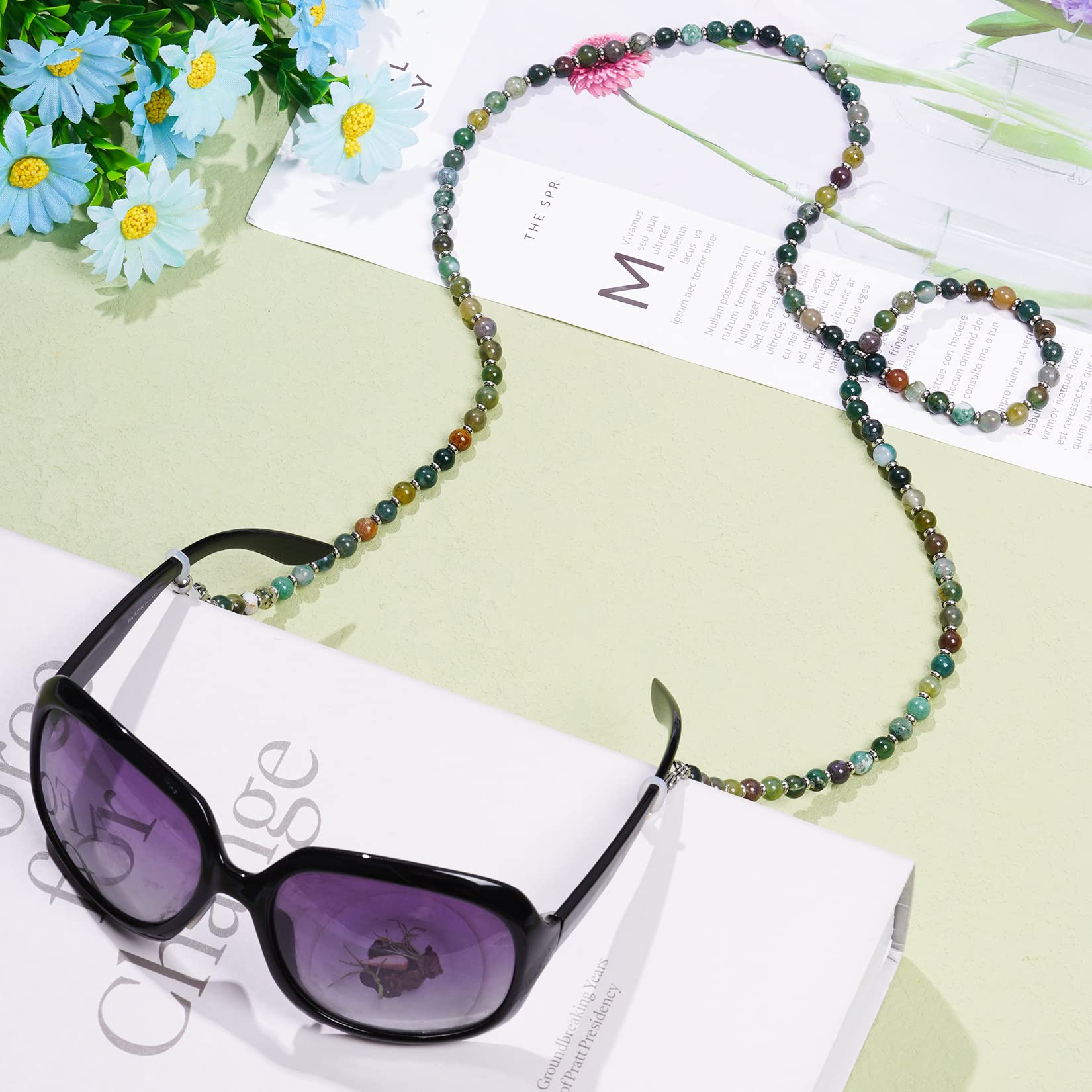 Beaded Lanyard for ID Badge & Glasses - Stylish Neck Chain for Women & Teachers - Office & School Use