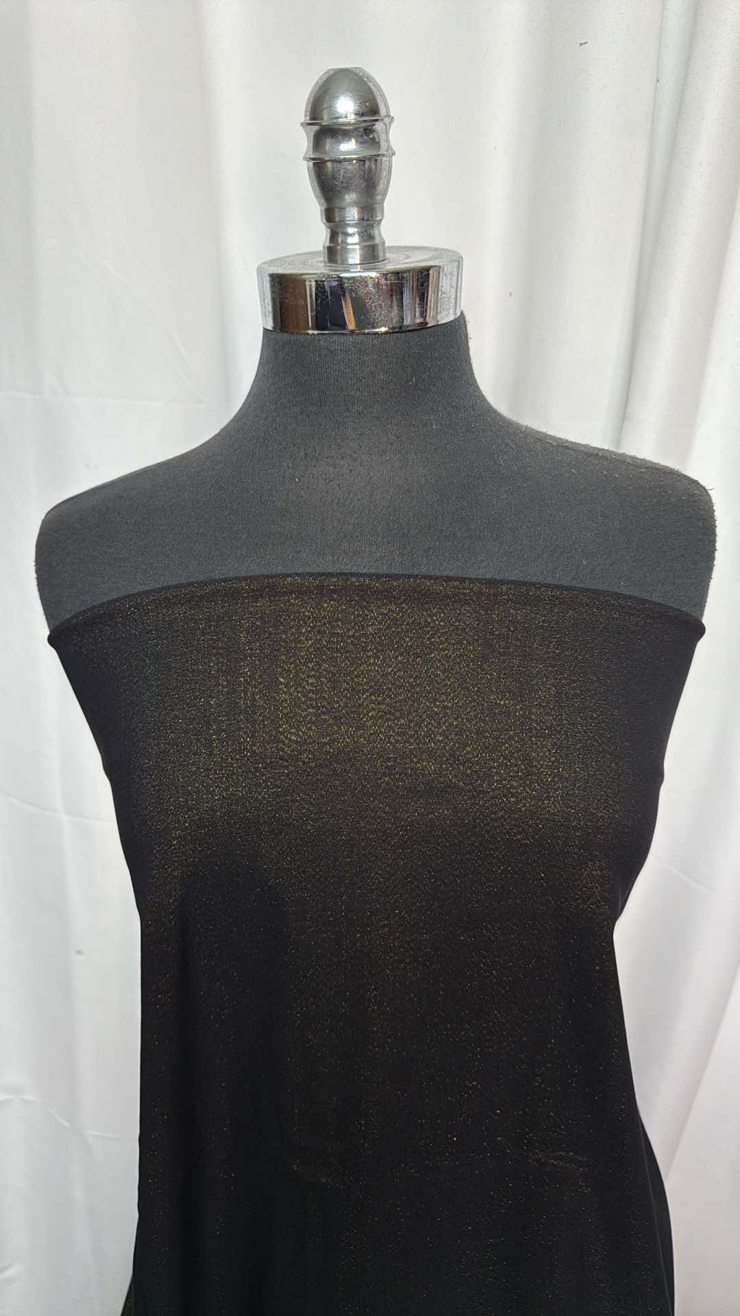 Black & Gold Lurex Fabric - 2 Yard Cut Premium Metallic Textile for DIY Fashion, Costumes & Home Decor