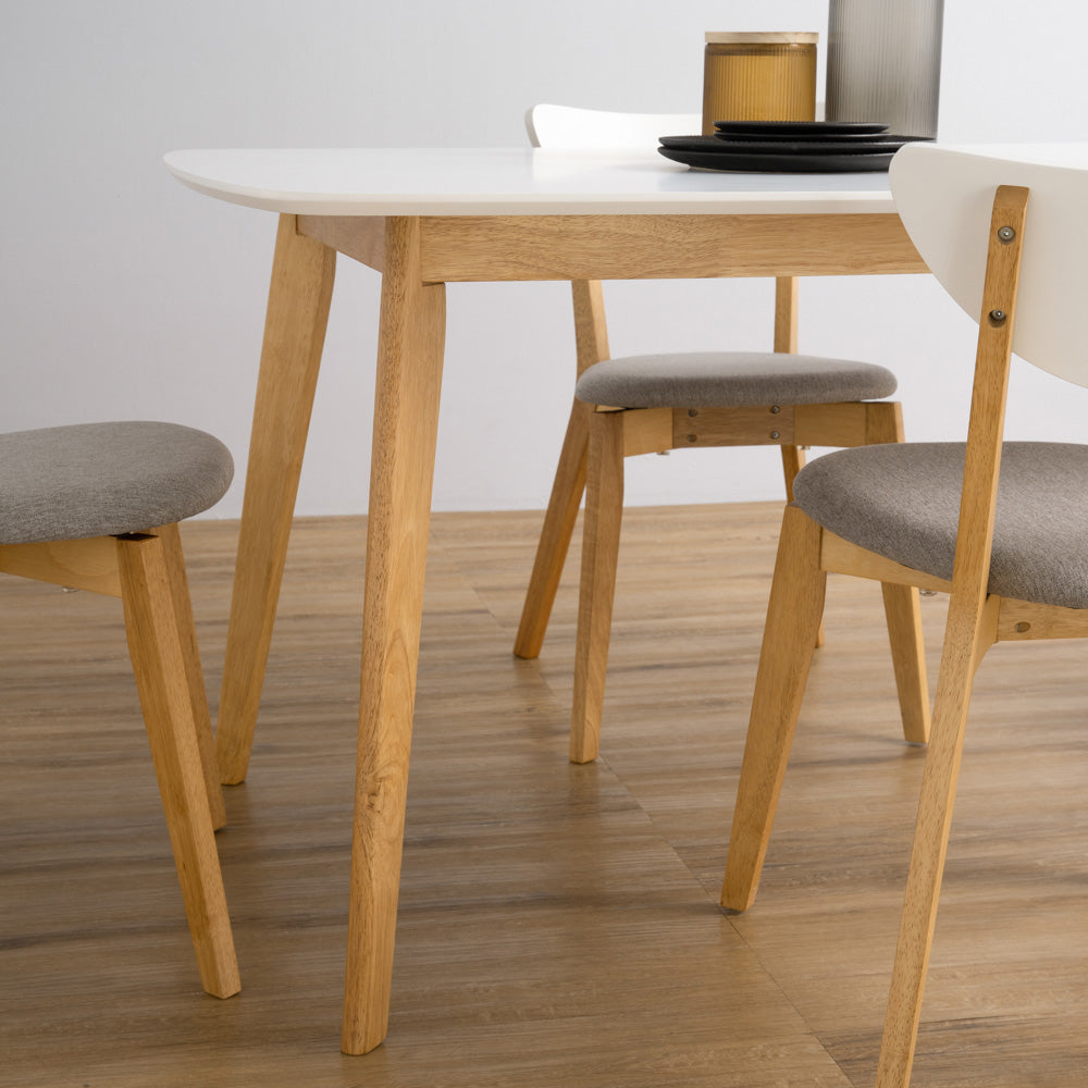 AIMON 150cm Dining Table - Natural & White Finish - Perfect for Kitchen, Dining Room, and Small Space Homes