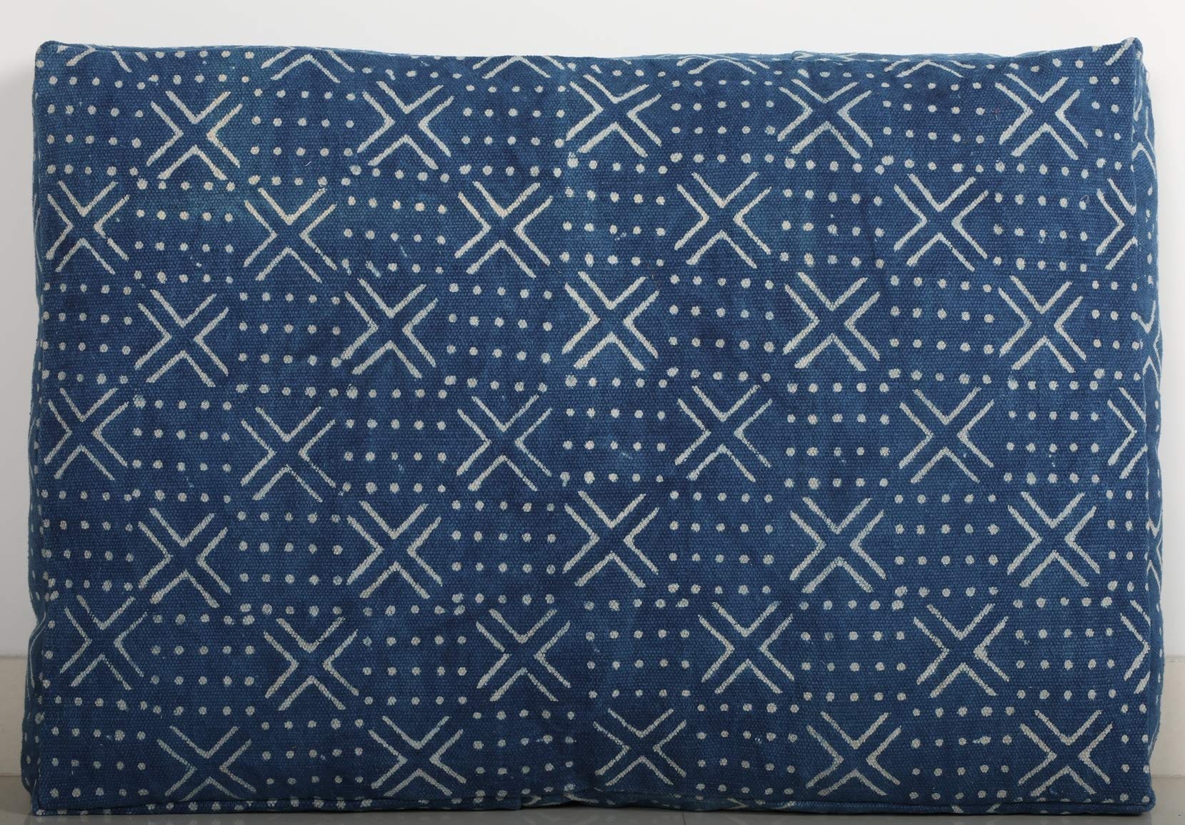 Handwoven African Mudcloth Print Pillow Cover - Decorative Ethnic Block Print Cushion Case for Floor, Bed, Sofa & Meditation | Boho Home Decor, Baby Nursery & Bohemian Living Room Accent (Pattern 1)