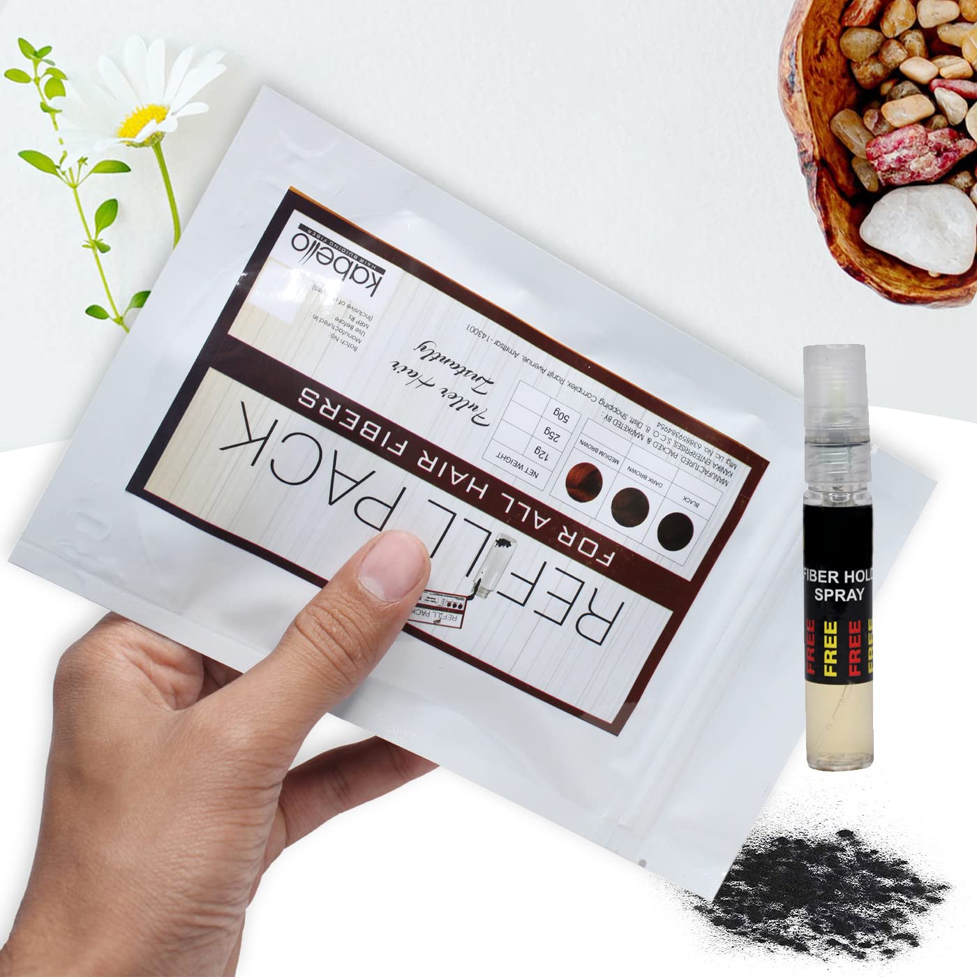 Kabello Hair Building Fibers Refill Pack - 12g Medium Brown for Thinning Hair | Conceals Bald Spots & Adds Volume | Perfect for Daily Use, Special Occasions & Confidence Boosting